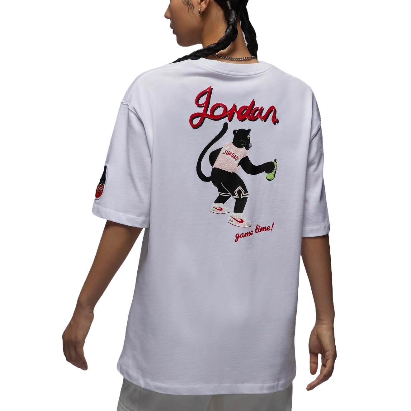 (WMNS) Air Jordan Essential Graphic T-shirt Asia Sizing 'White' HM4894-100 - 2