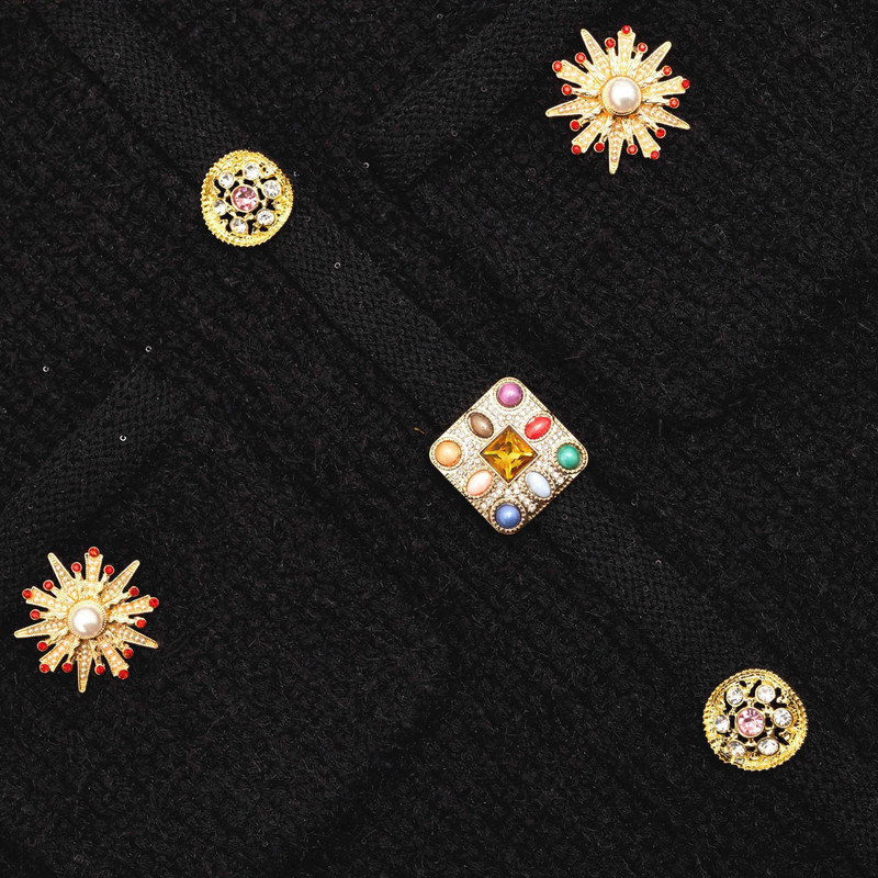 Black Jewel Button Knit Top 5