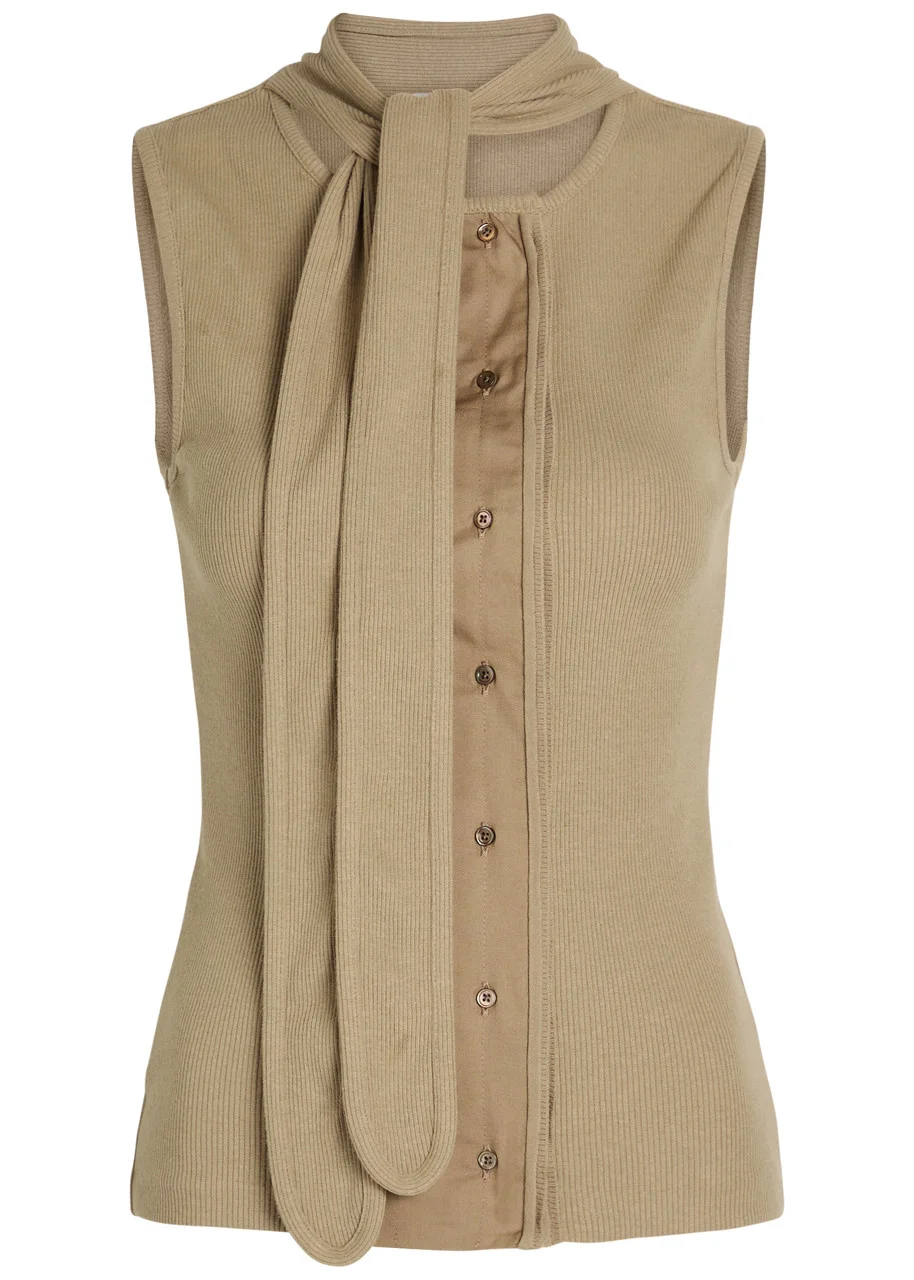 Lemaire Scarf-effect Cotton-blend top - 1