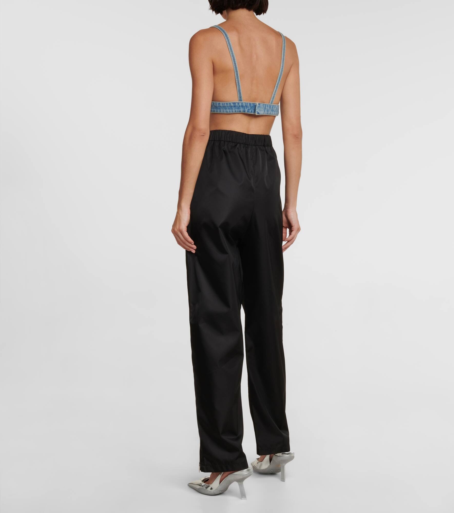 Logo denim bralette - 3