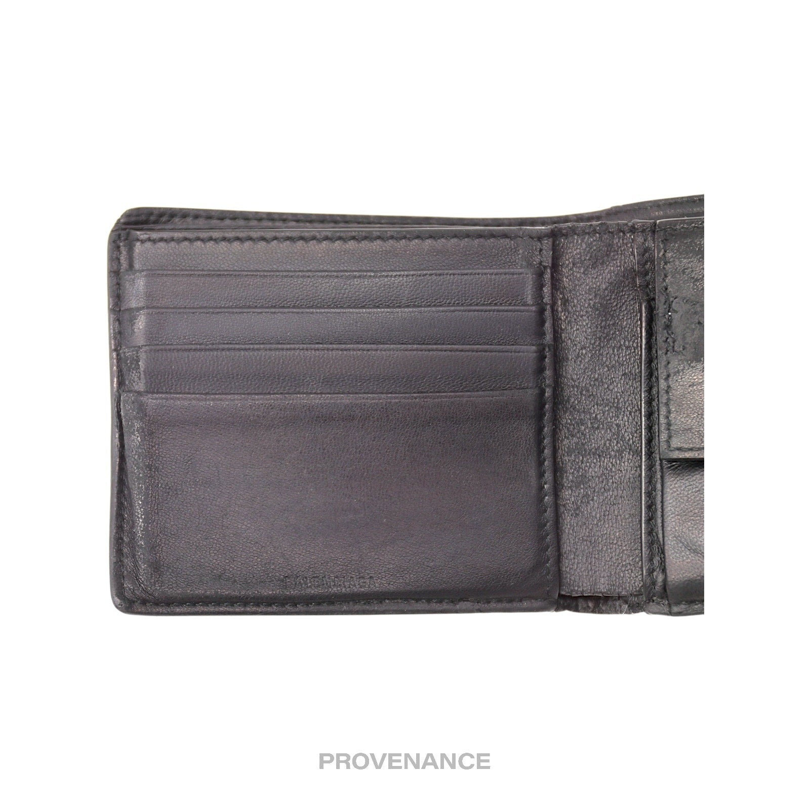 Balenciaga Logo Bifold Wallet - Black Leather - 5