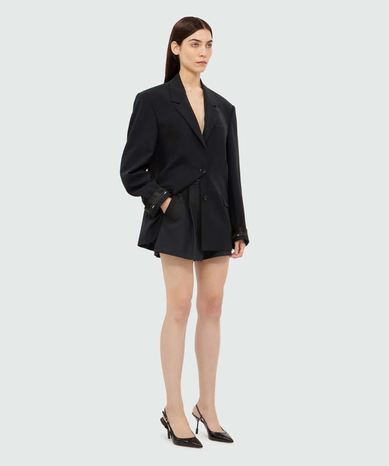Black shorts in cool wool with MSGM ribbon 4