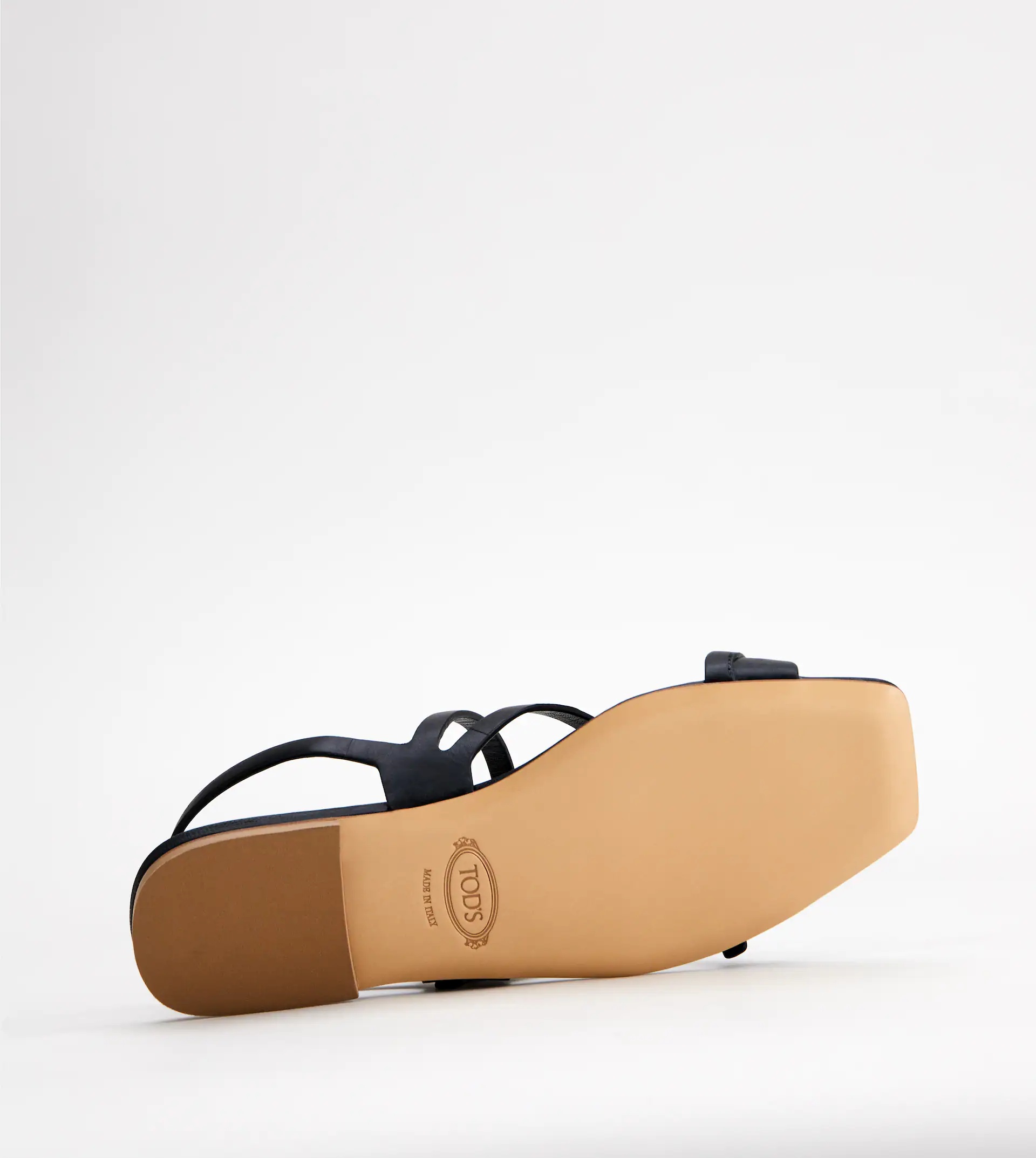 SANDALS IN LEATHER - BLACK - 4