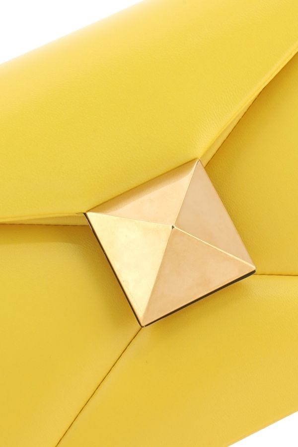 Valentino Yellow nappa leather One Stud shoulder bag
