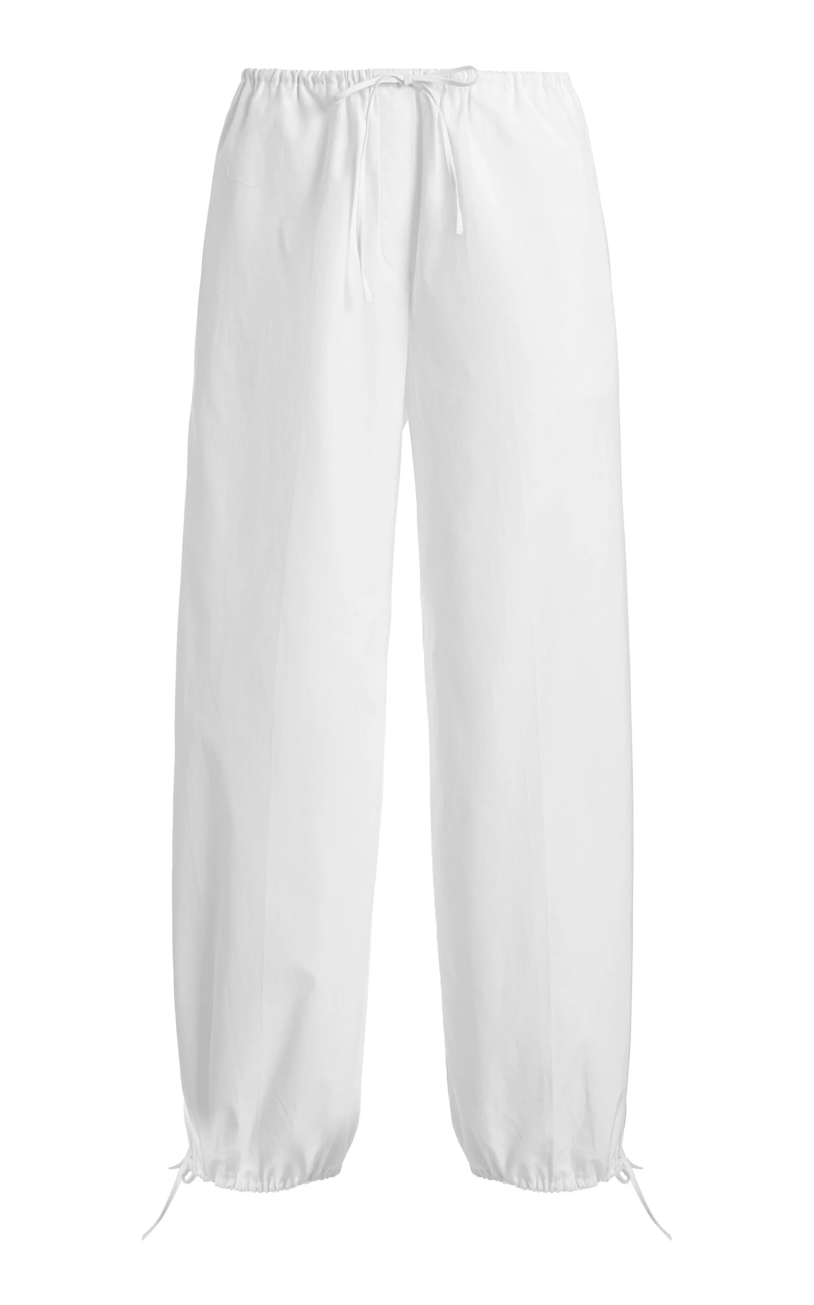 Tie-Detailed Organic Cotton Pants white - 1