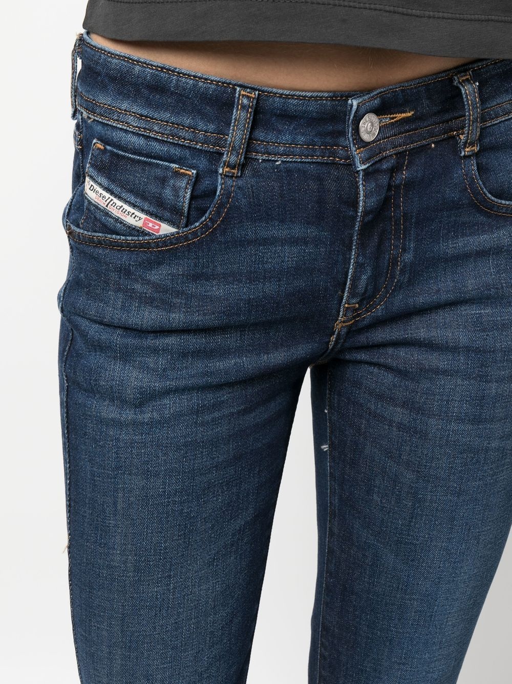 dark wash flared jeans - 9