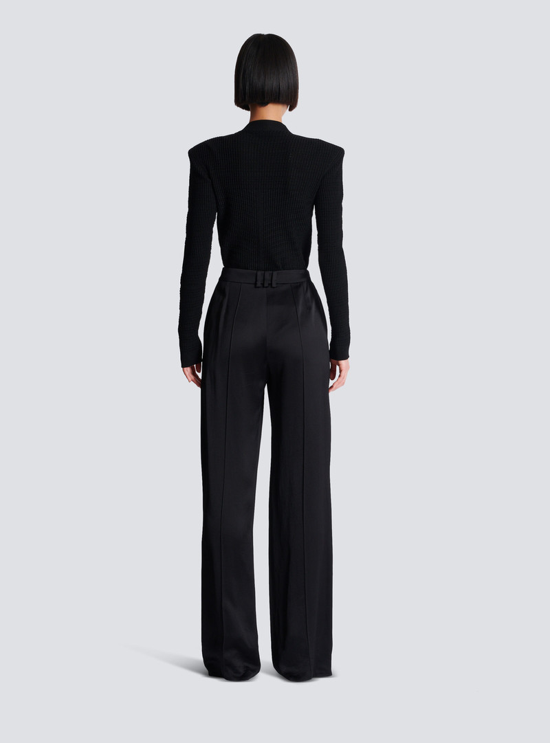 Straight-leg tailored satin trousers 4