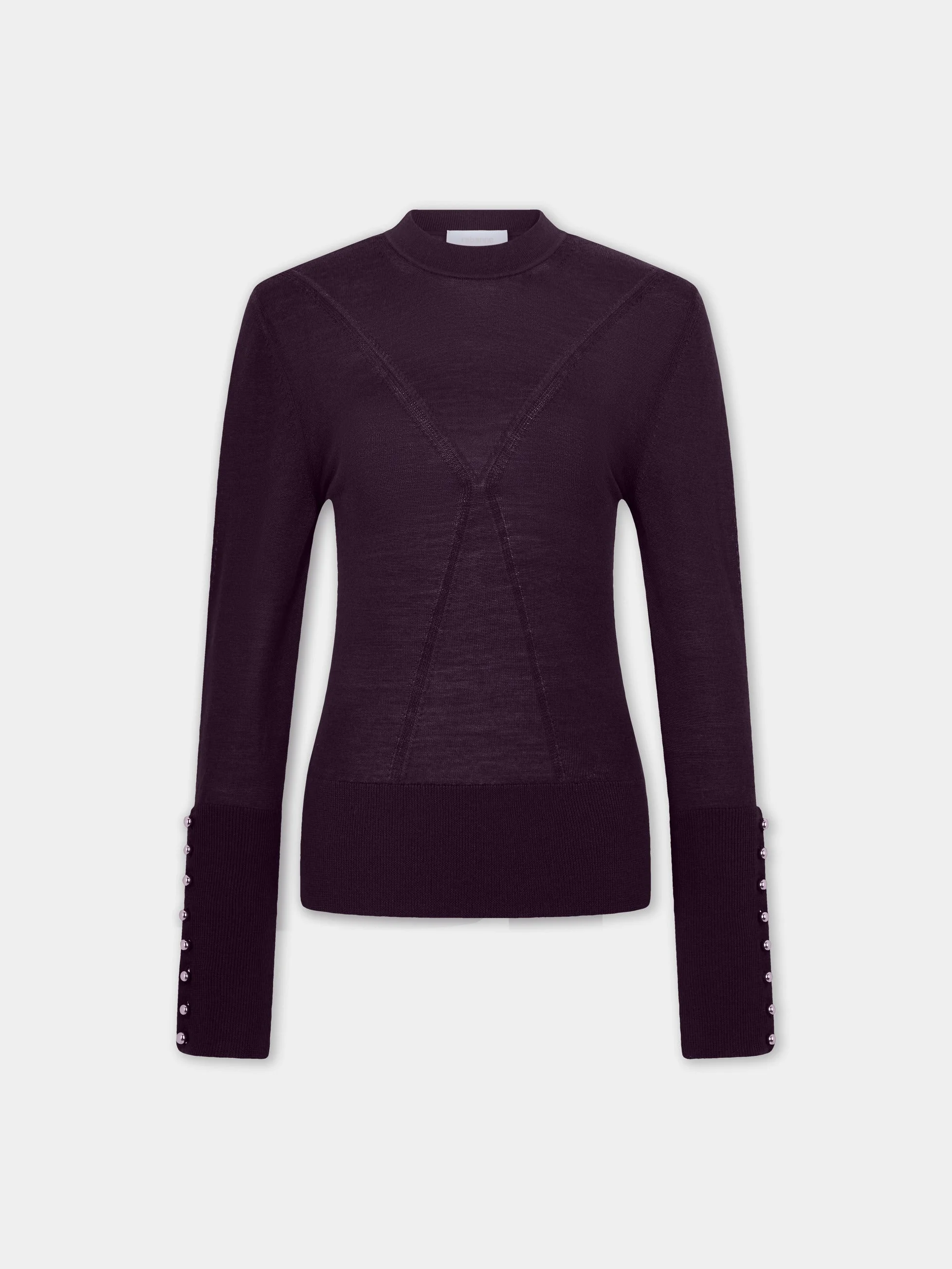 MAGENTA WOOL LONG-SLEEVE SWEATER - 1