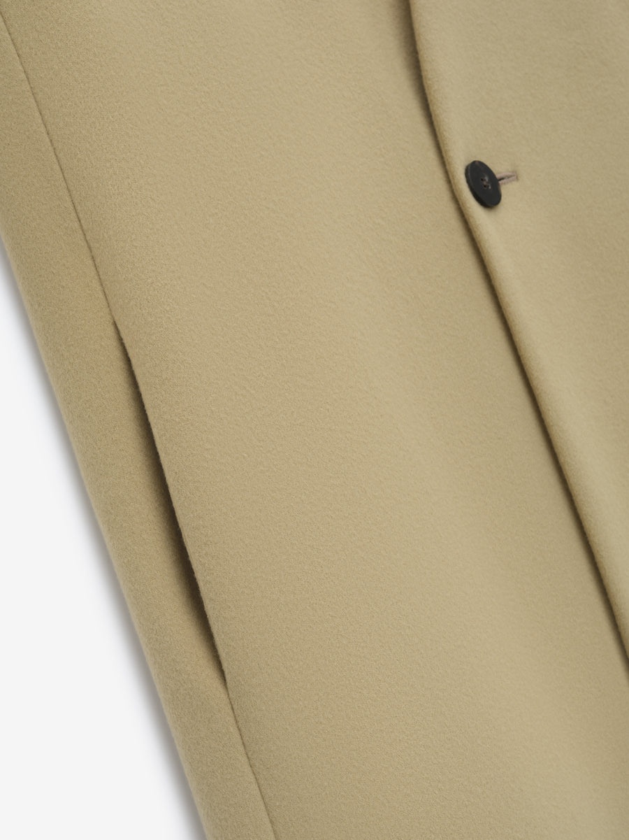 Melton Wool Lapelless Coat - 5
