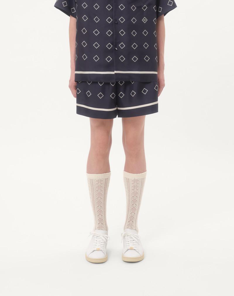 SILK TWILL BERMUDA SHORTS WITH ALL-OVER OPTICOOL PRINT 3
