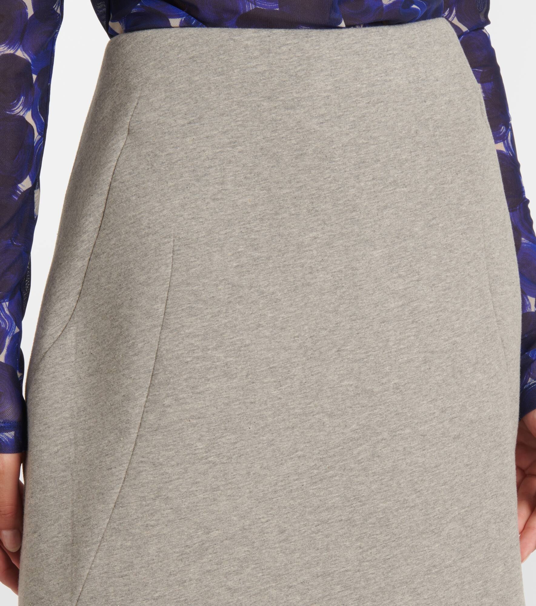 Cotton-blend midi skirt - 4