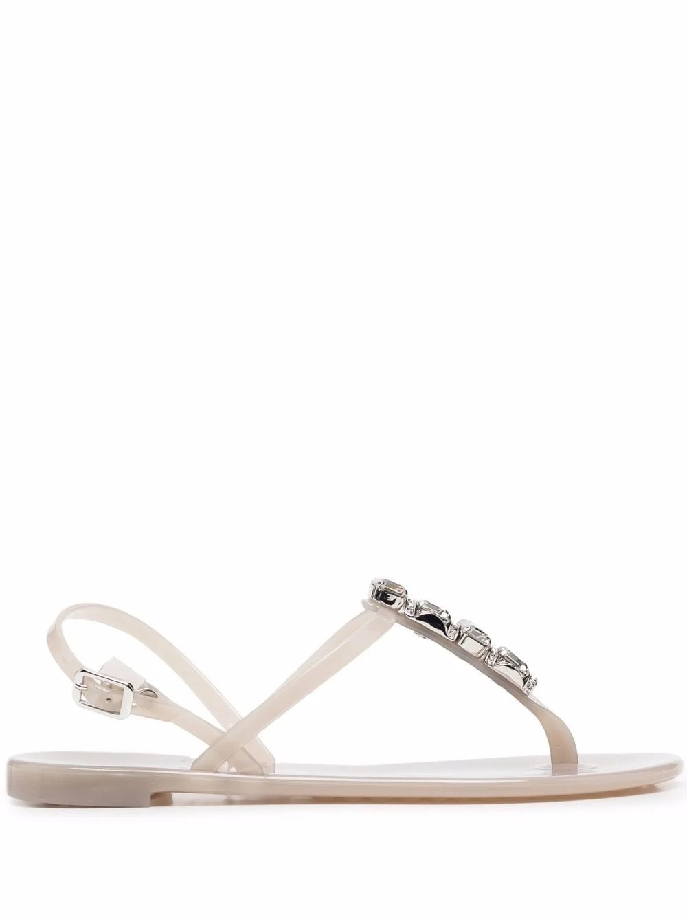 crystal-embellished jelly sandals - 1