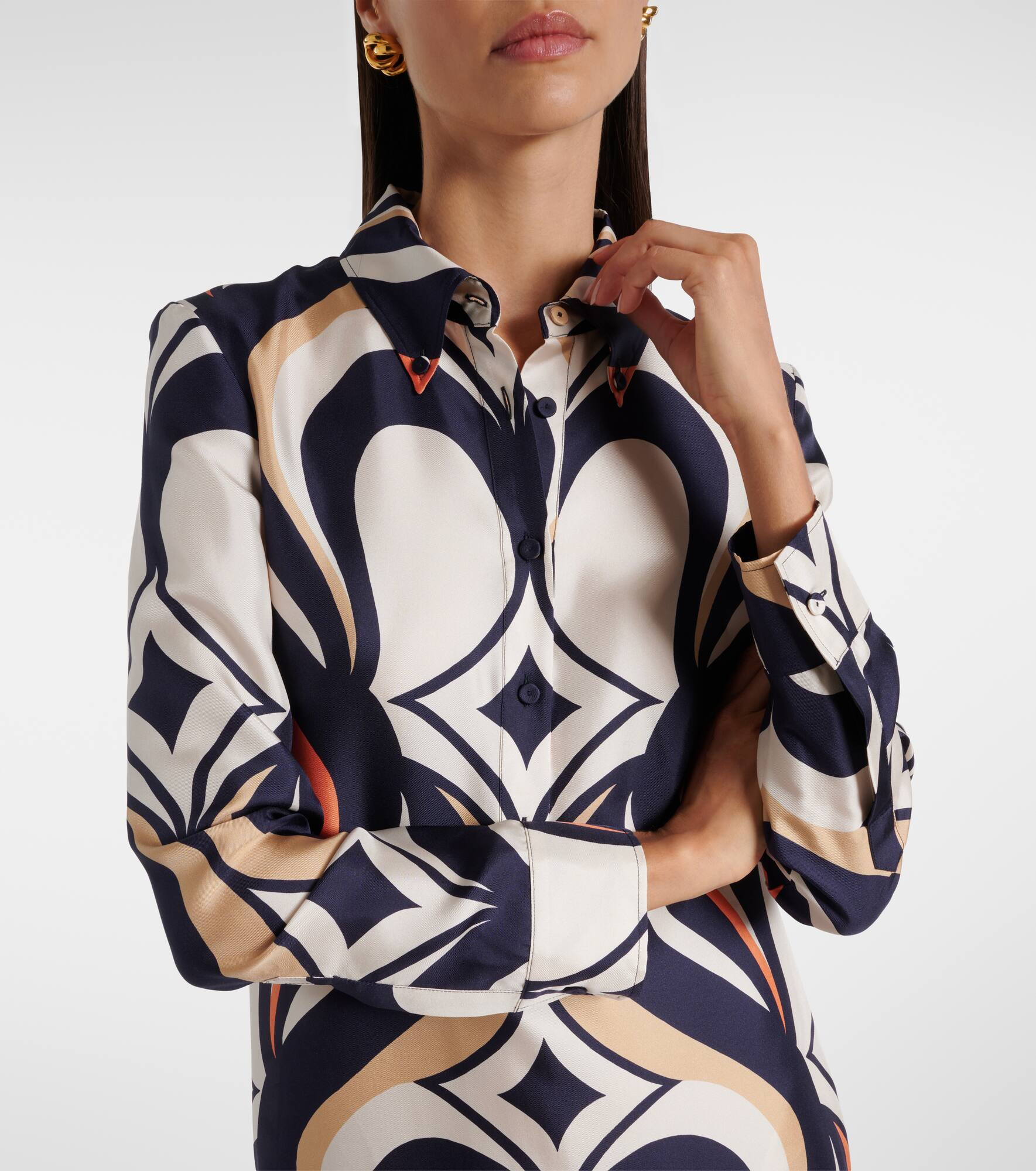 Chemise Swing printed silk shirt dress - 4