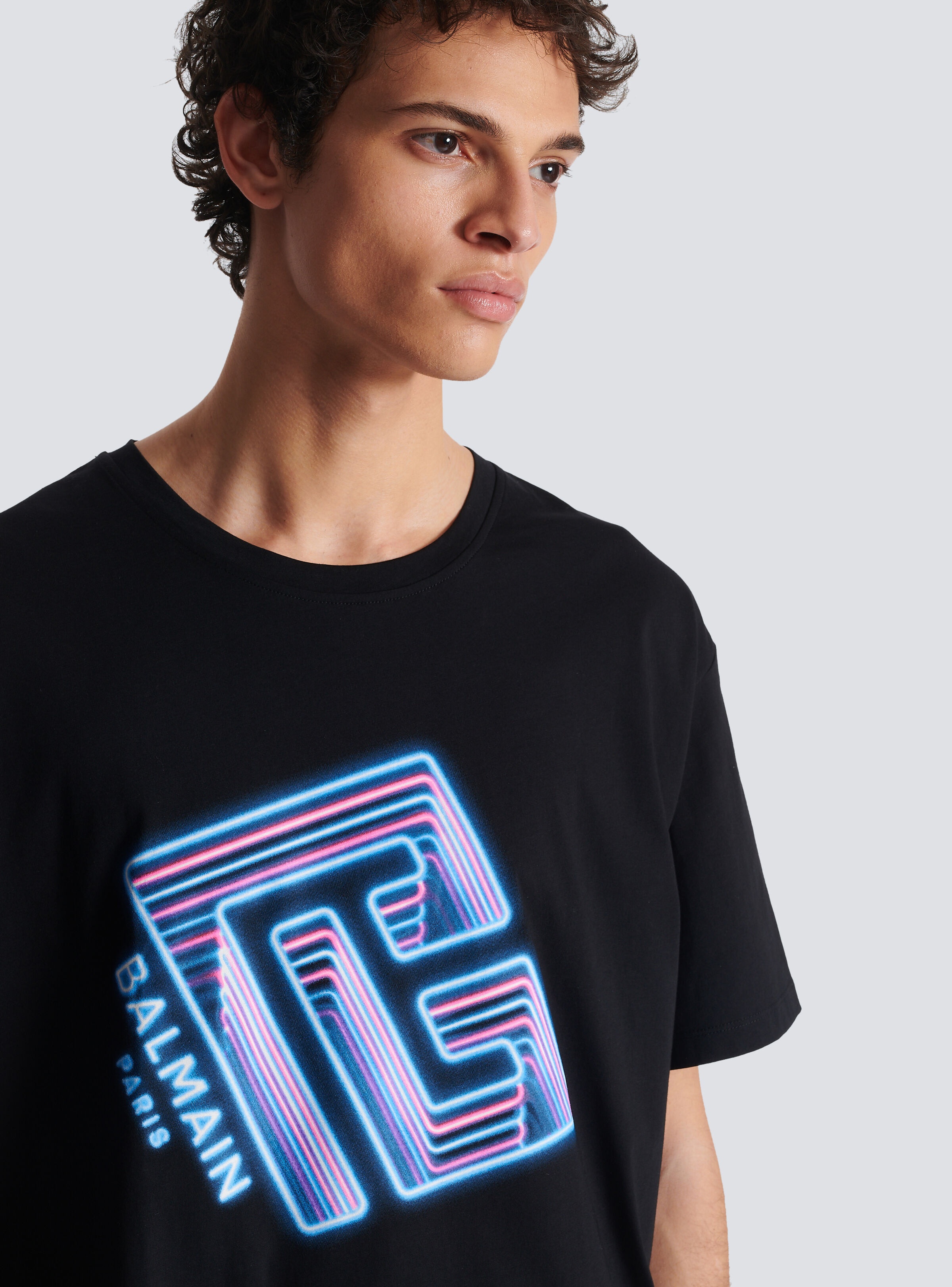 T-shirt with neon printed labyrinth logo - 7