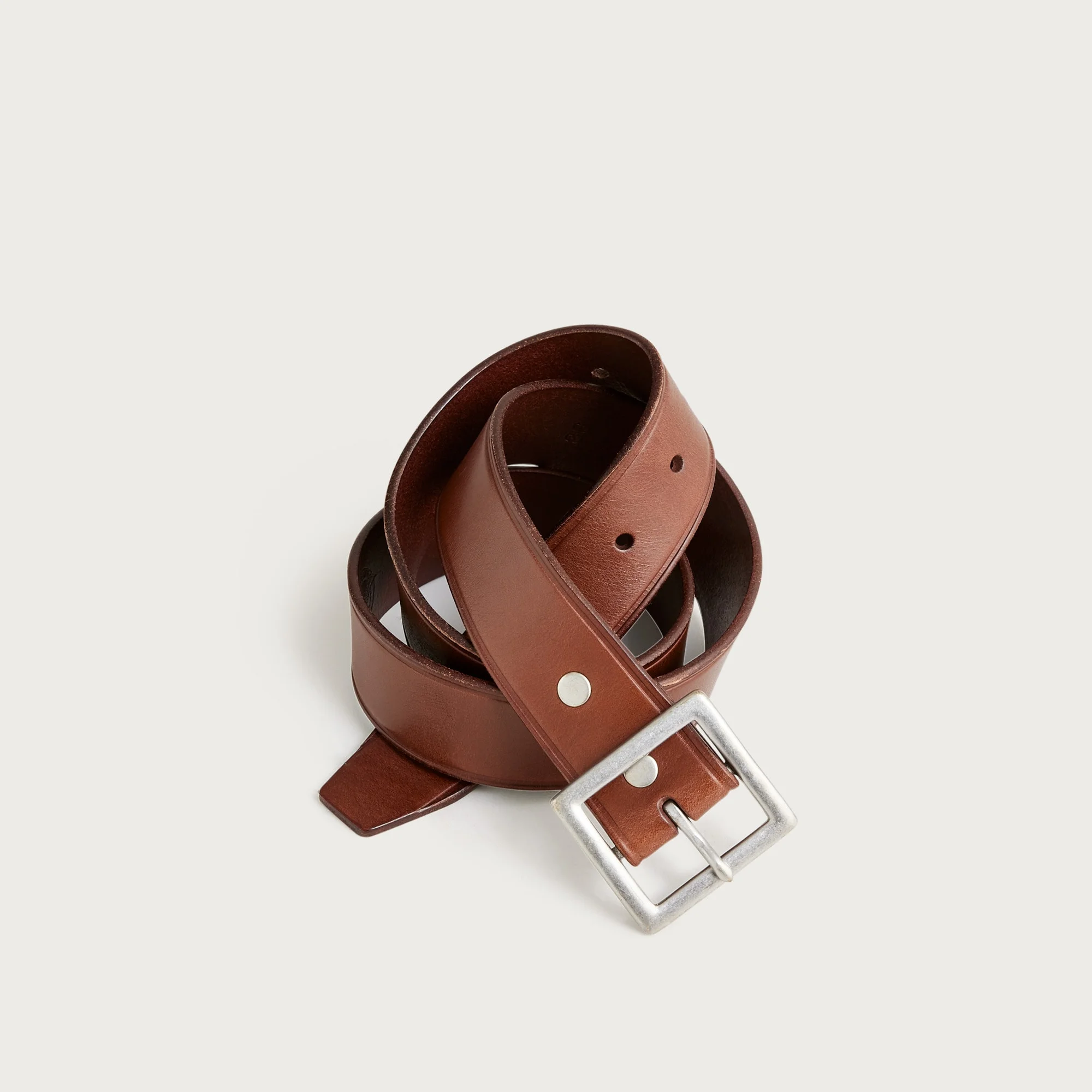Wallace & Barnes Italian leather belt with square brass buckle - 1