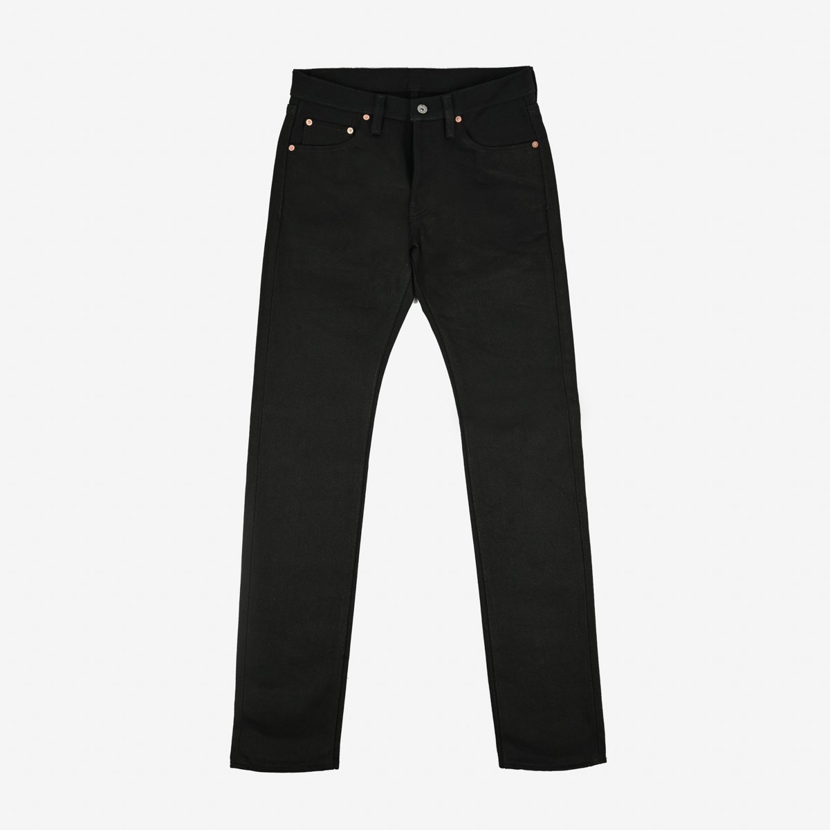 IH-777S-SB 21oz Selvedge Denim Slim Tapered Cut Jeans - Superblack Non-Fade - 1
