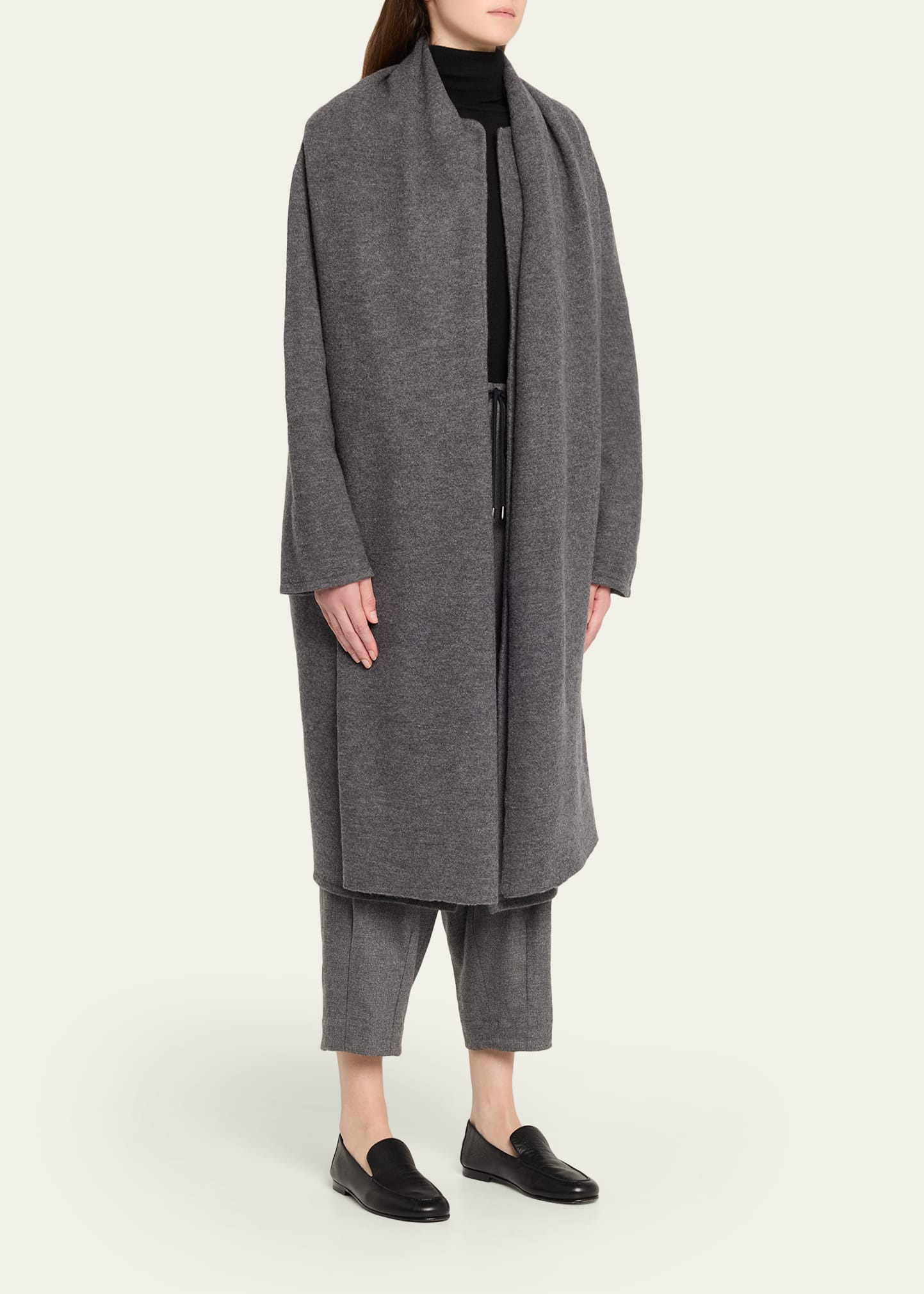Wool Cloak Sweater Coat - 4