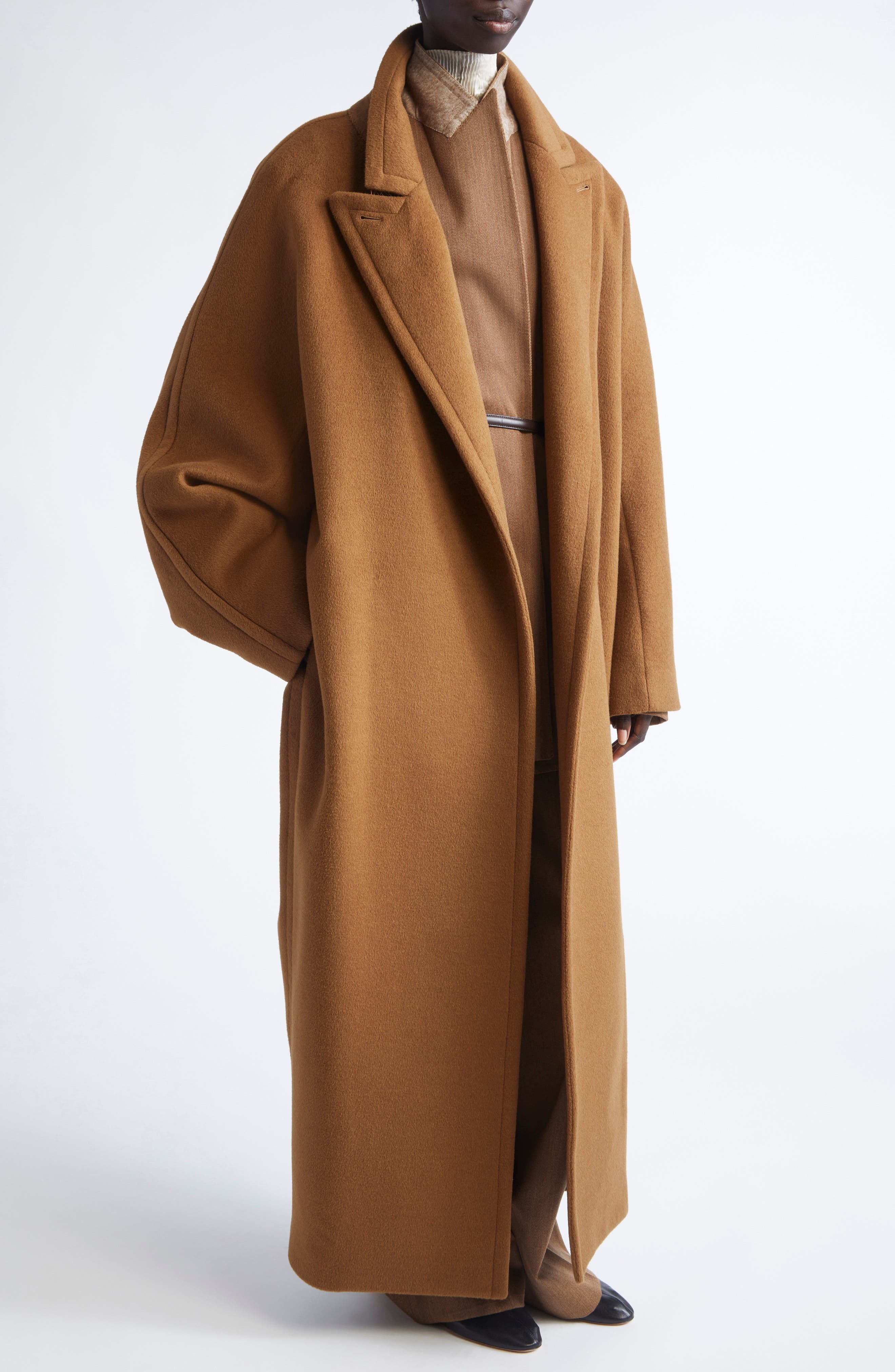 FFORME Yves Wool Blend Cocoon Coat in Camel at Nordstrom - 5
