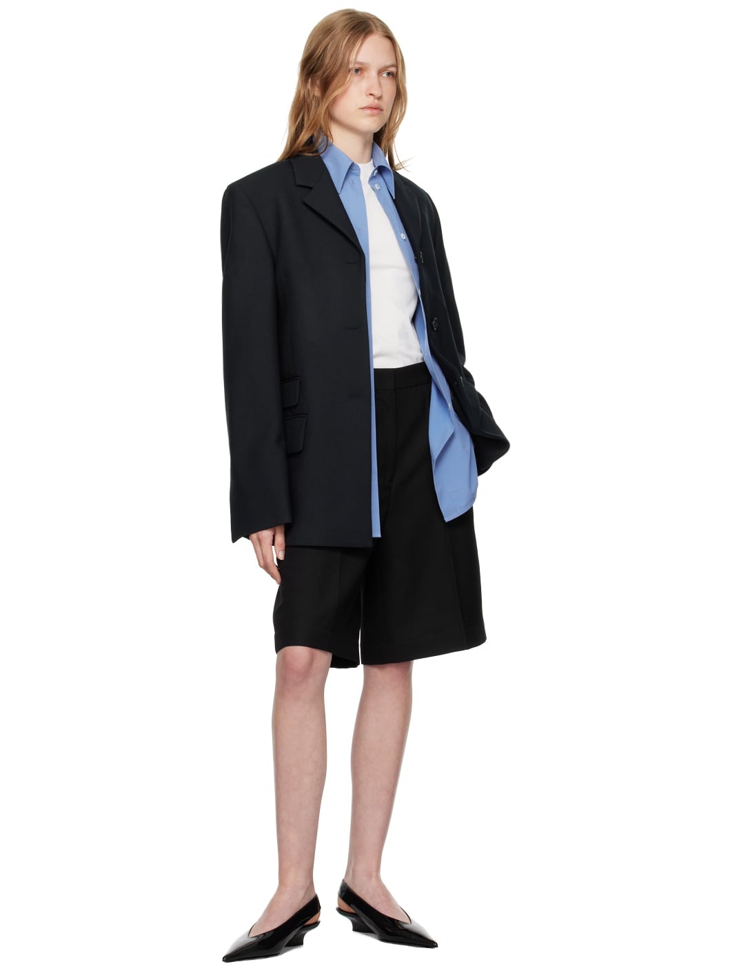Black Straight Blazer - 5