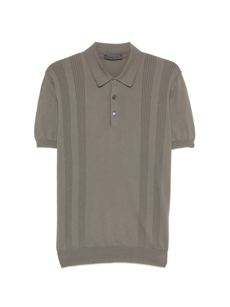 striped knit polo shirt 1