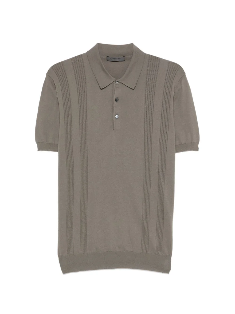 striped knit polo shirt - 1