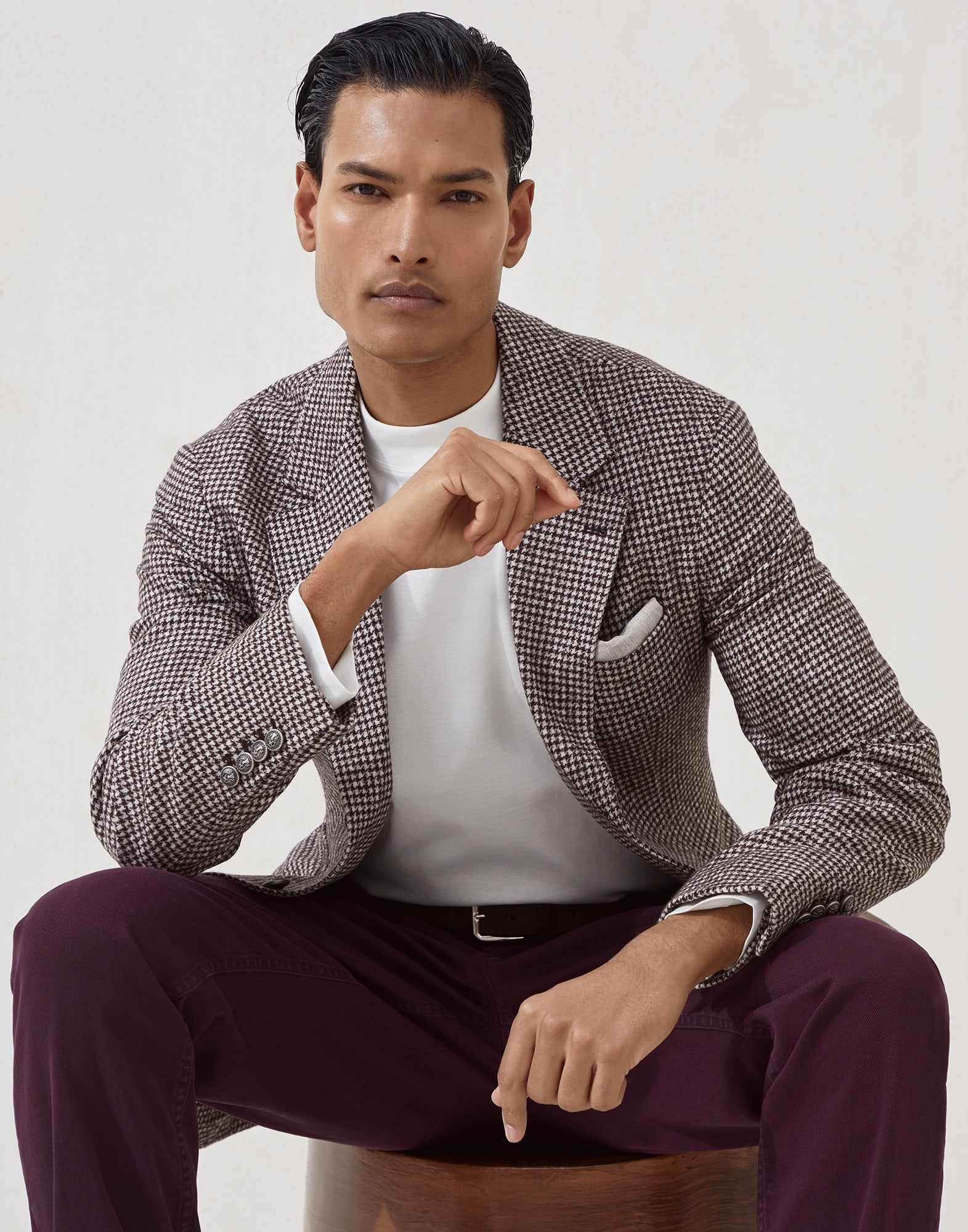 Cotton jersey mock neck long sleeve T-shirt - 4