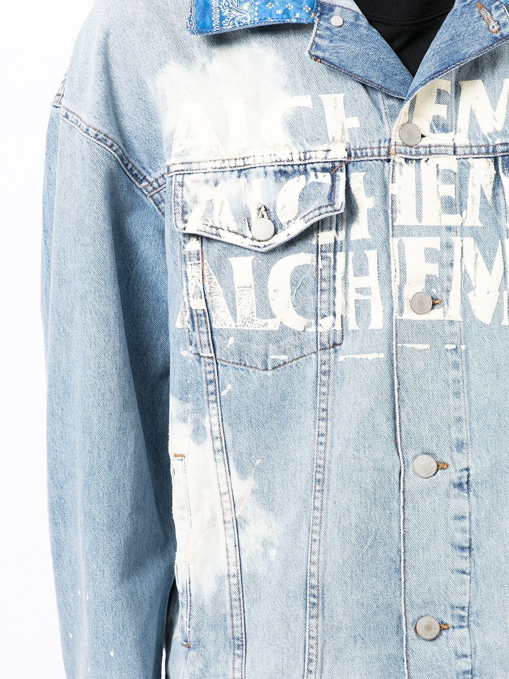 logo-print denim jacket - 5