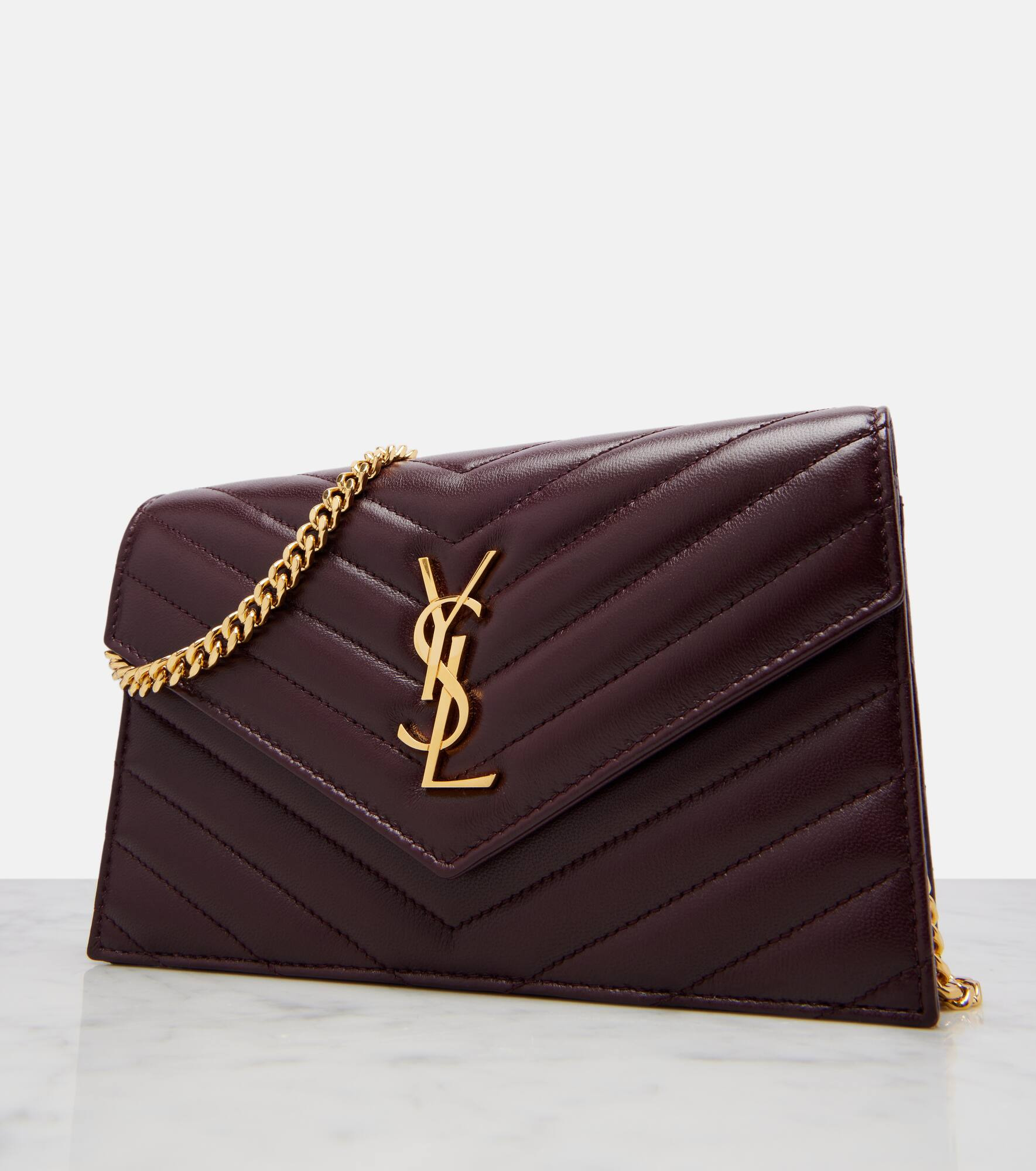 Cassandre Envelope leather wallet on chain - 6