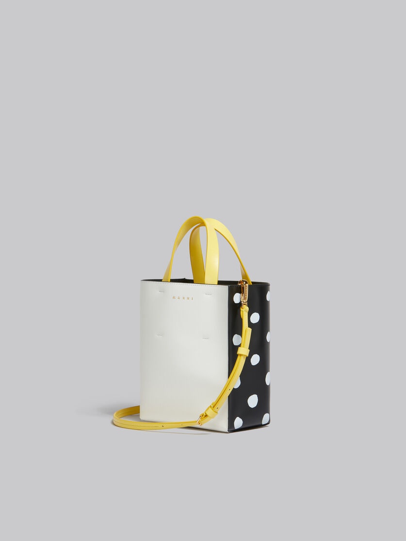 BLACK AND WHITE POLKA-DOT LEATHER MUSEO MINI BAG - 3