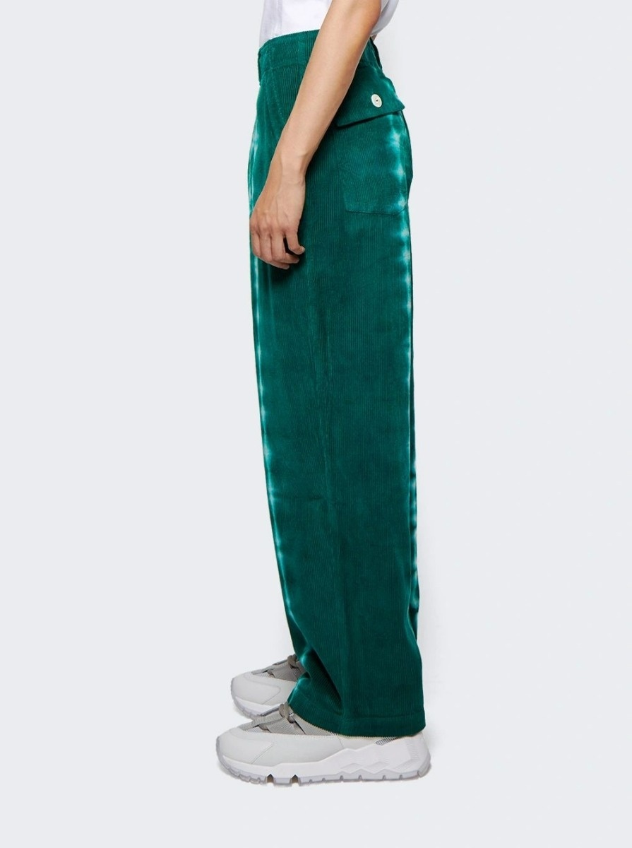 Grid Cord Work Pant White And Pine Green - 4