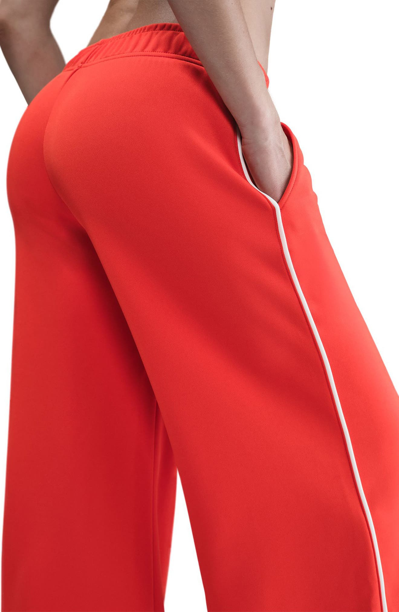 Nike Sportswear Wide Leg Track Pants in Picante Red/Sail/Sail at Nordstrom - 3
