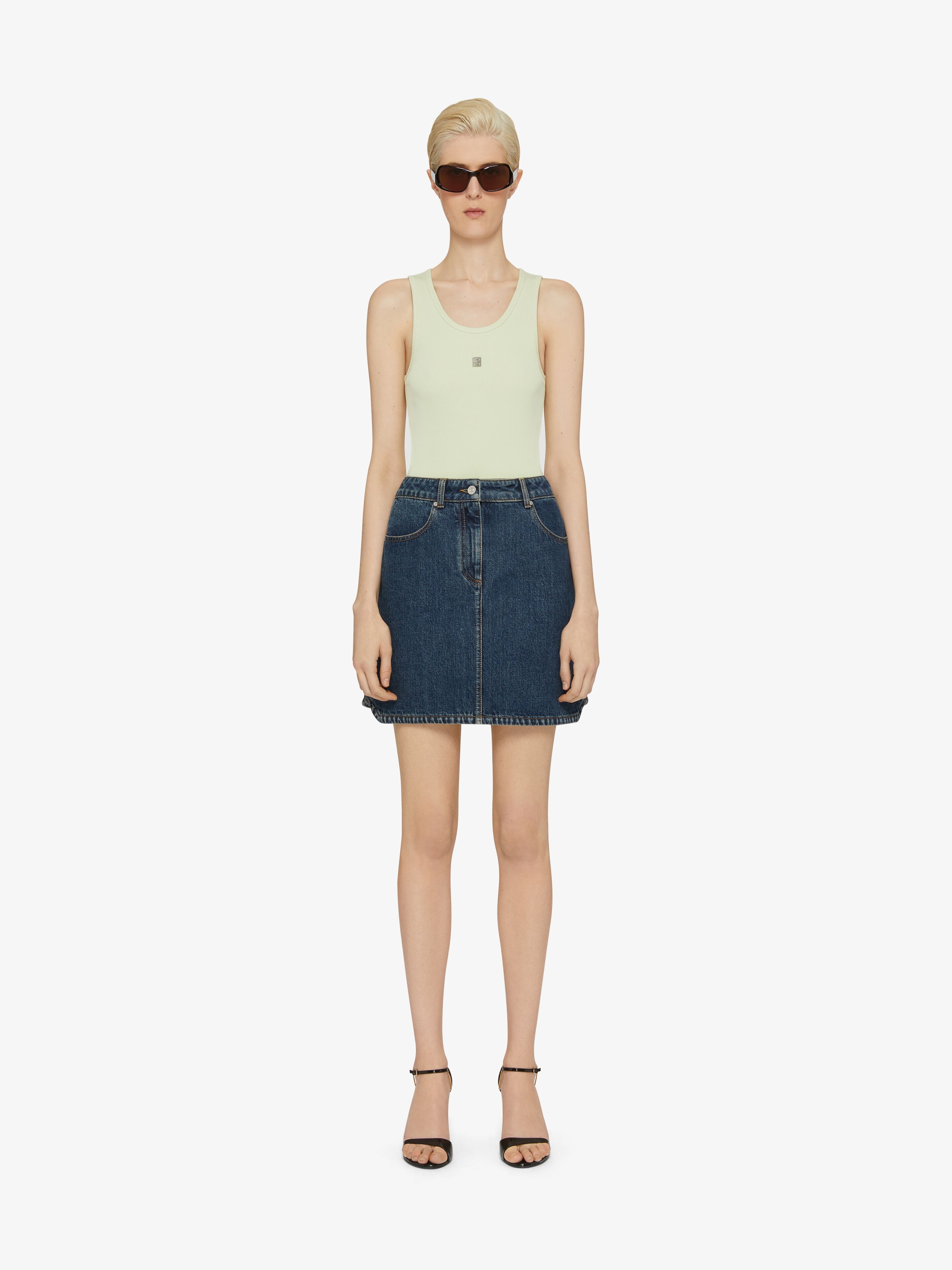 Givenchy SLIM FIT TANK TOP IN COTTON WITH 4G DETAIL | REVERSIBLE