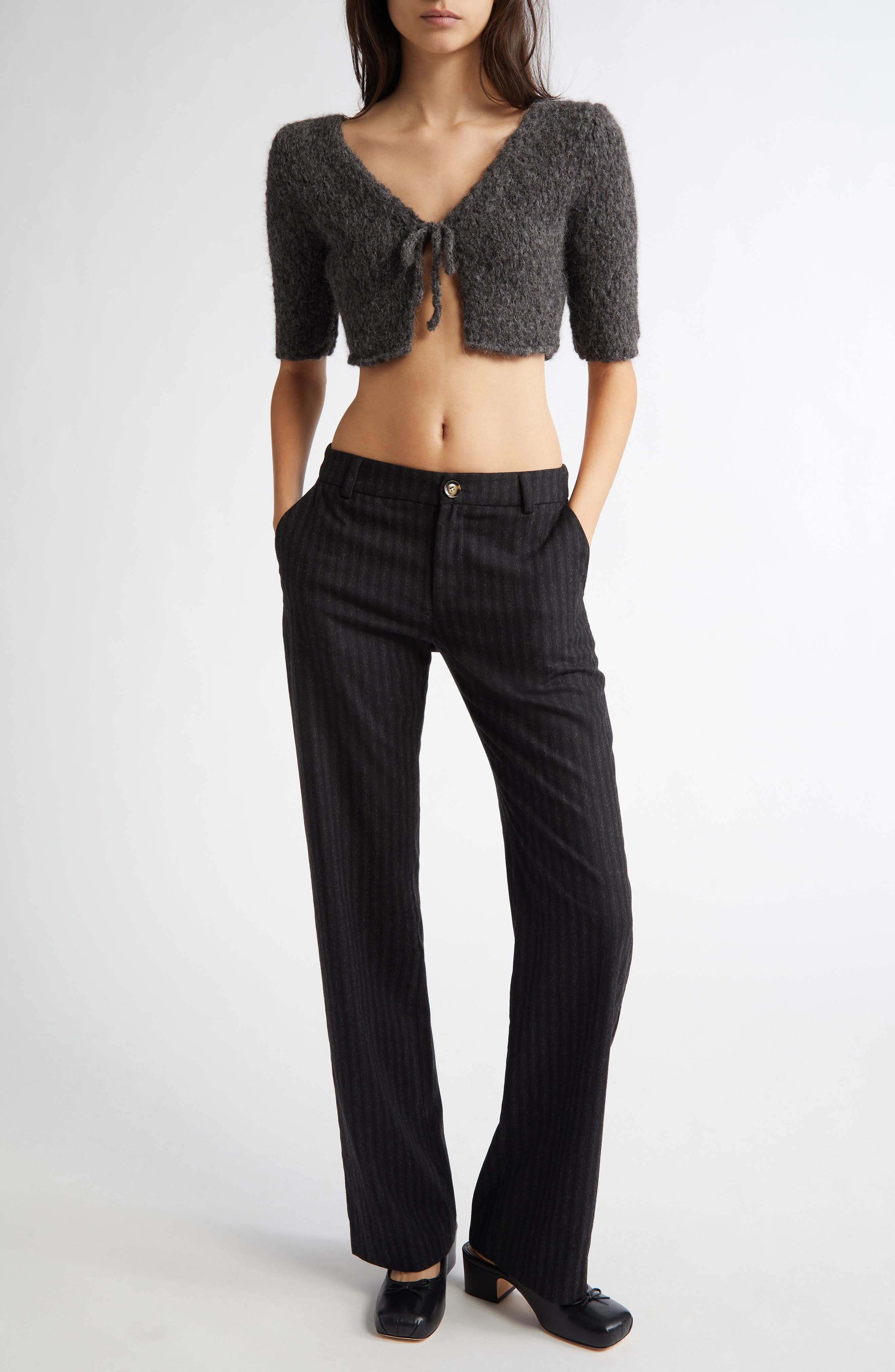 Paloma Wool Ancla Alpaca Blend Crop Cardigan in Grey at Nordstrom - 2