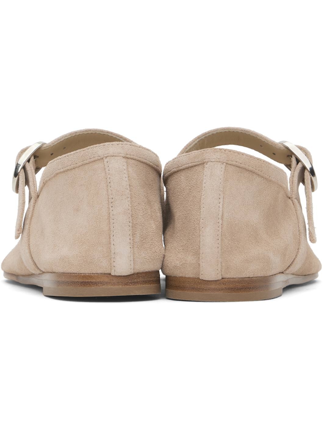 Beige Mary Jane Ballerina Flats - 2