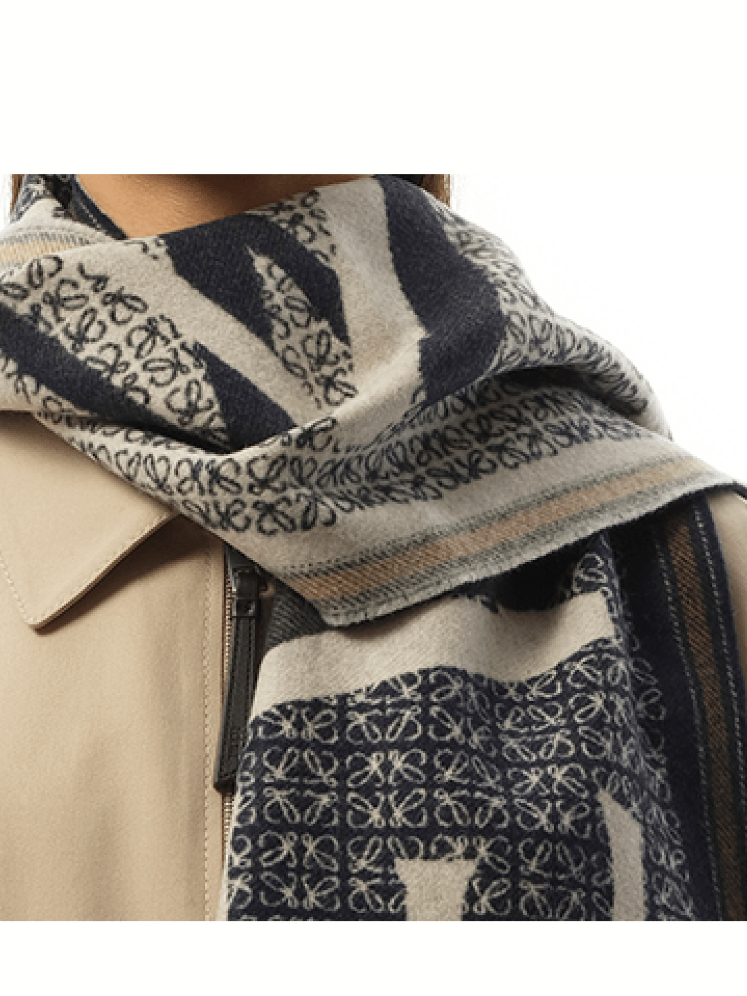 Loewe Love Scarf in Navy Blue - 3