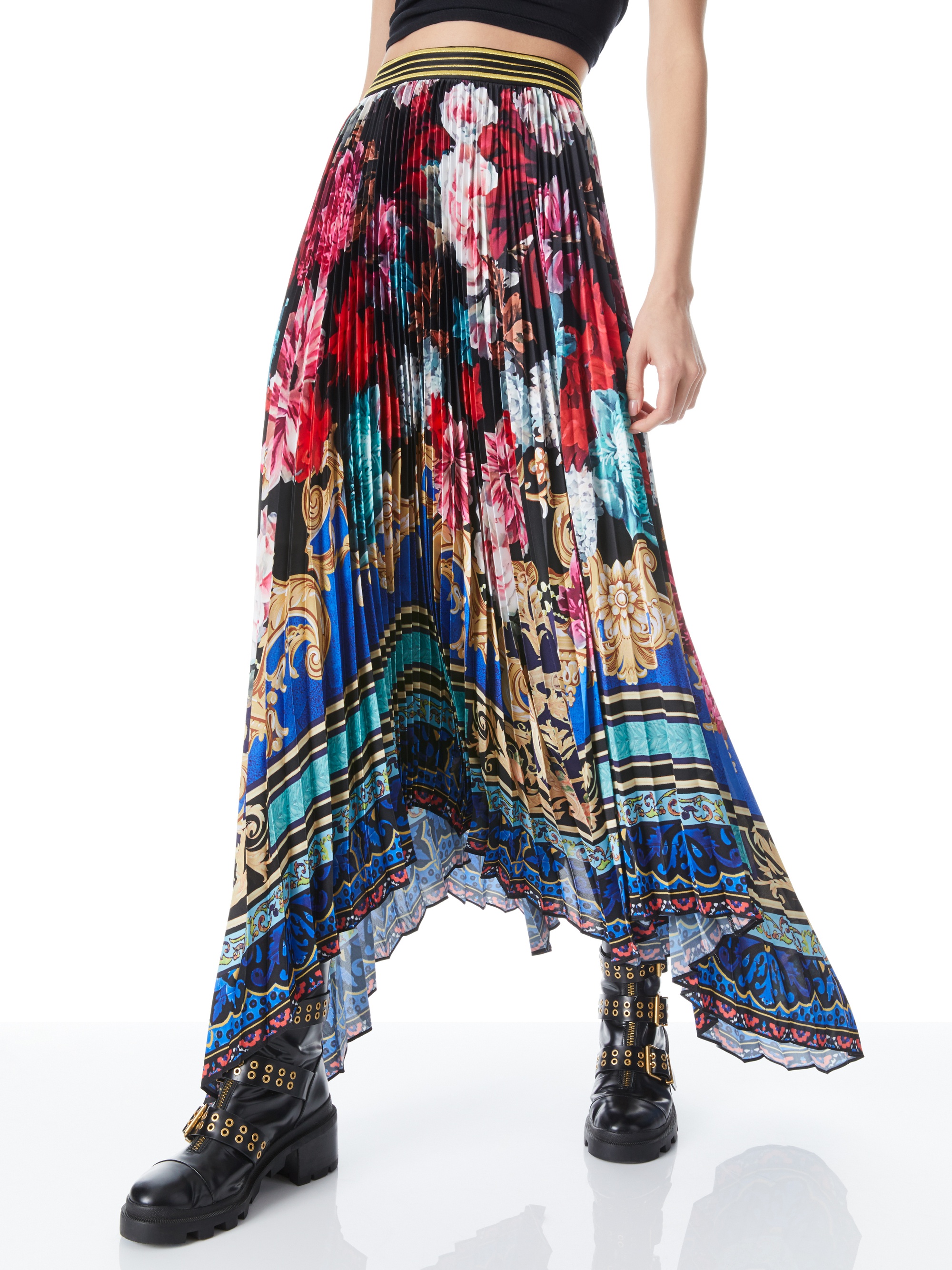 KATZ SUNBURST PLEATED MAXI SKIRT - 1