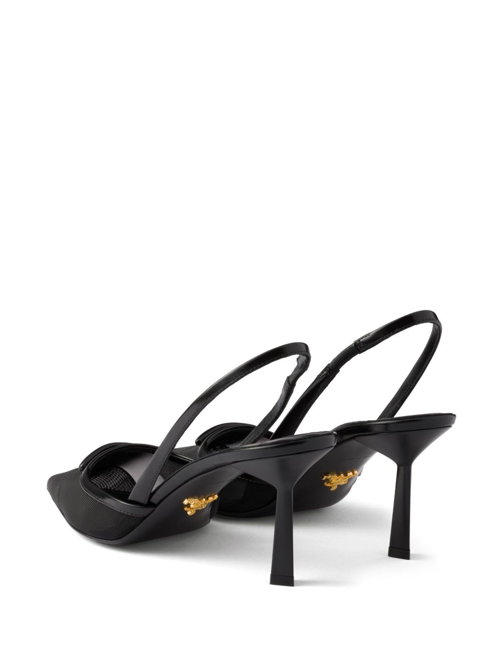 75mm mesh slingback pumps - 3