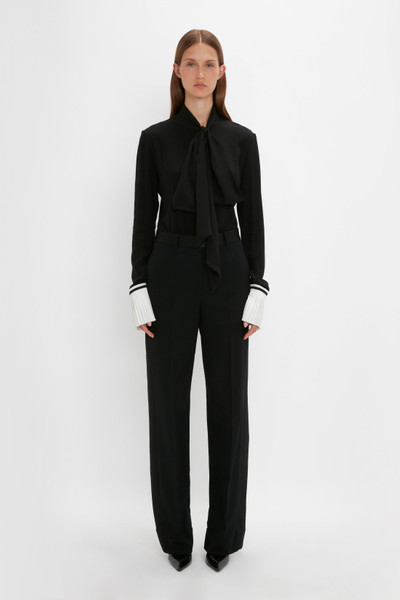 Victoria Beckham Pleat Cuff Blouse In Black outlook