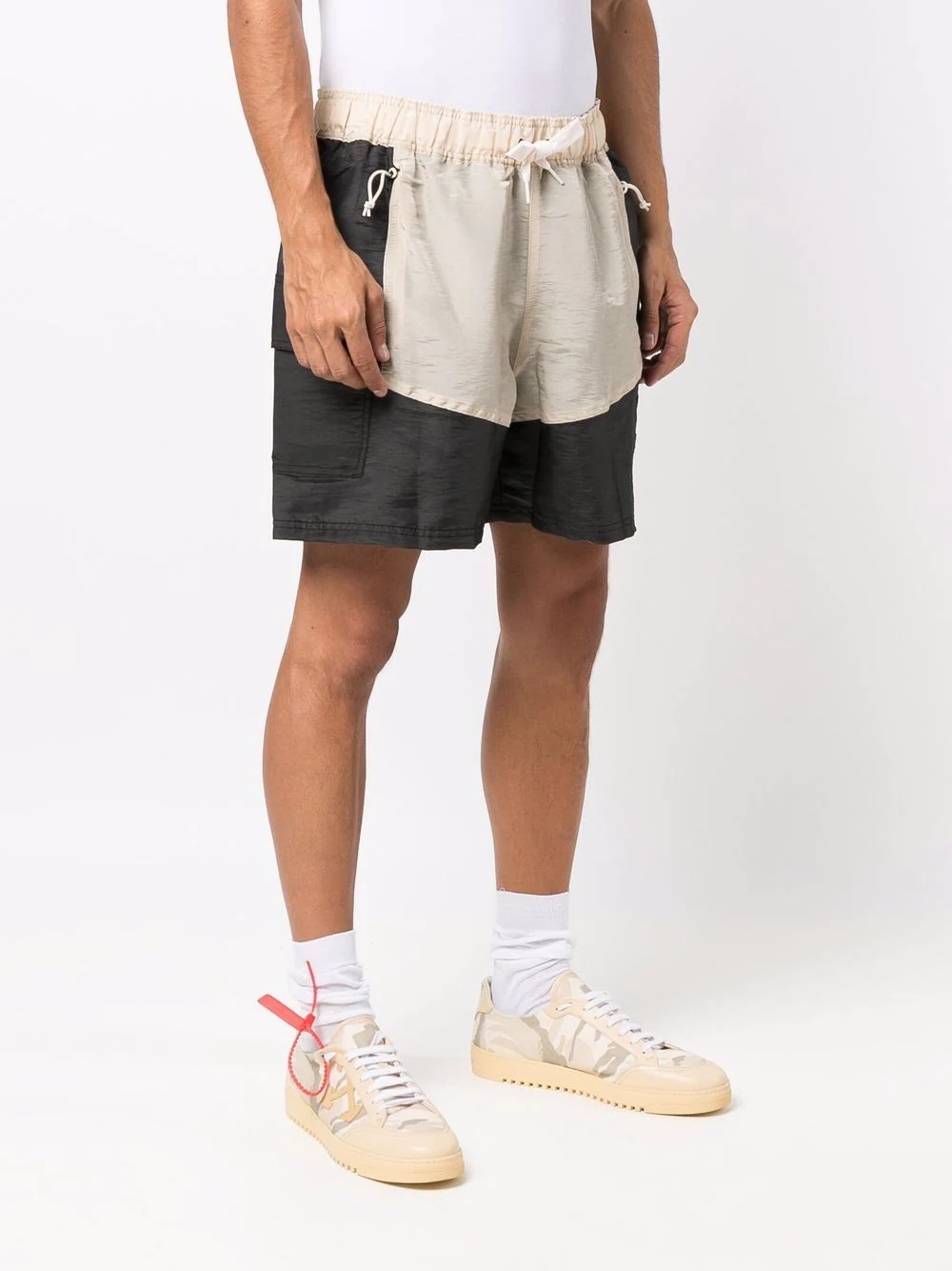 x Rhuigi two-tone drawstring track shorts - 3