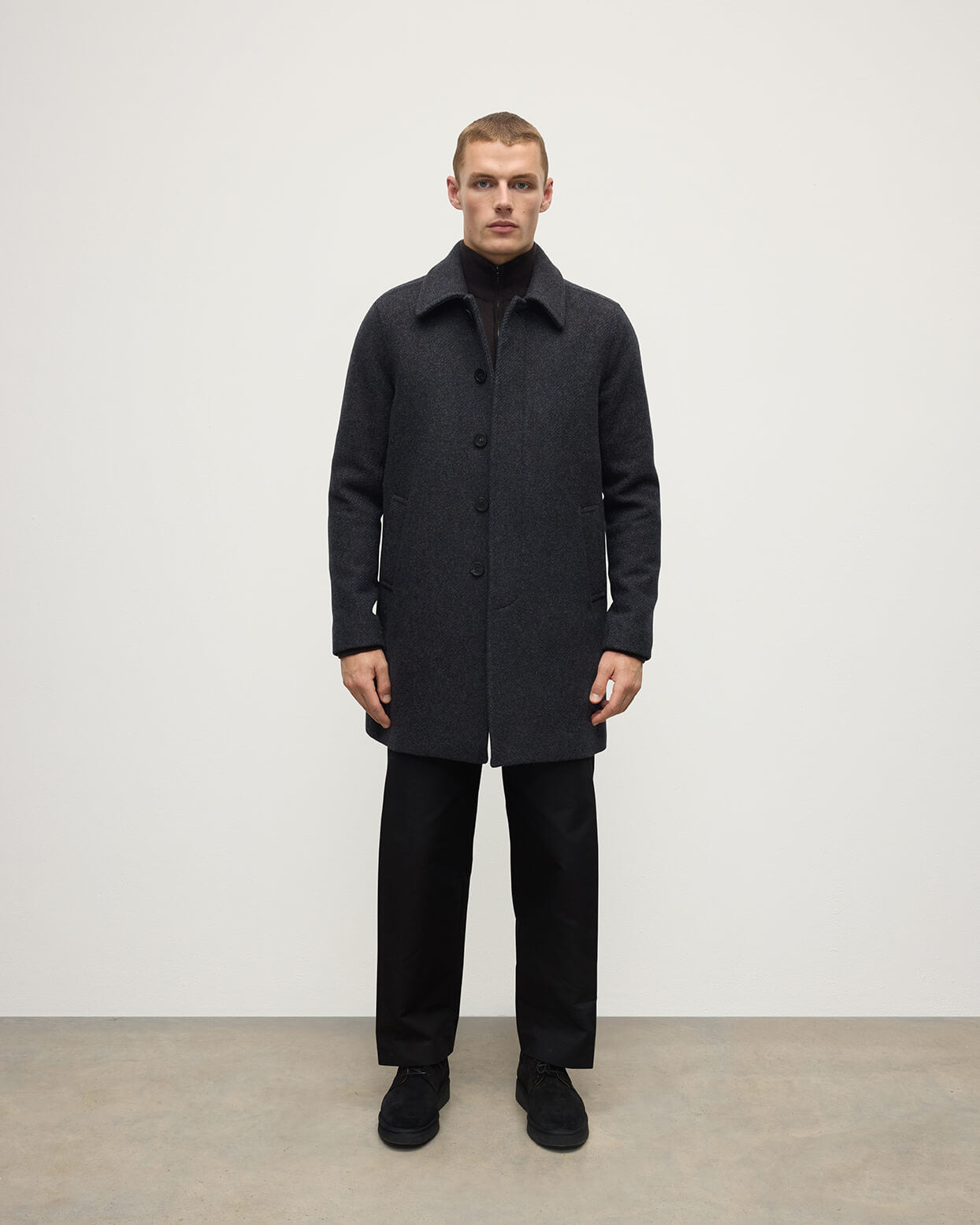 Wool Grey Car Coat - 2