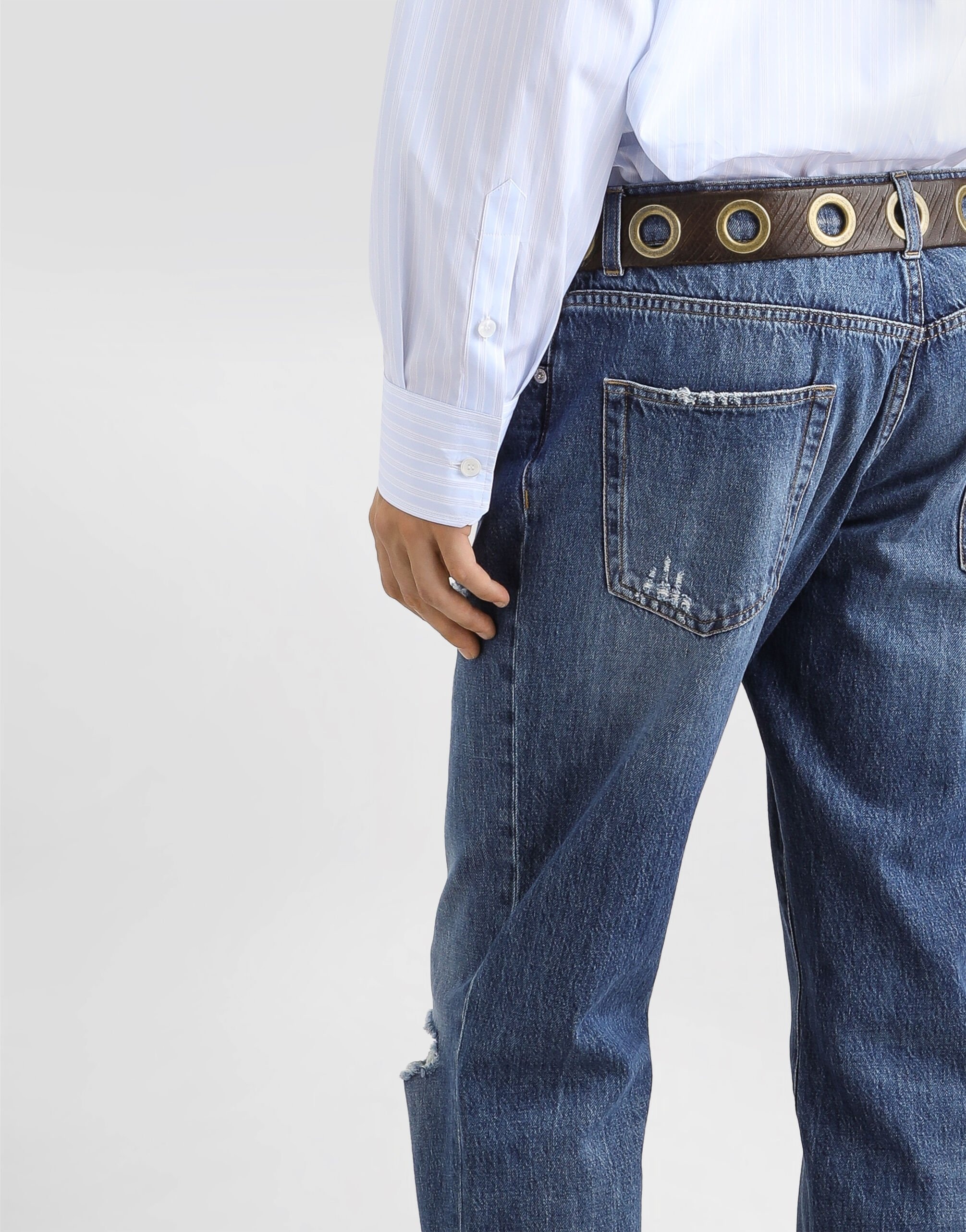 Classic cotton jeans with tag - 5