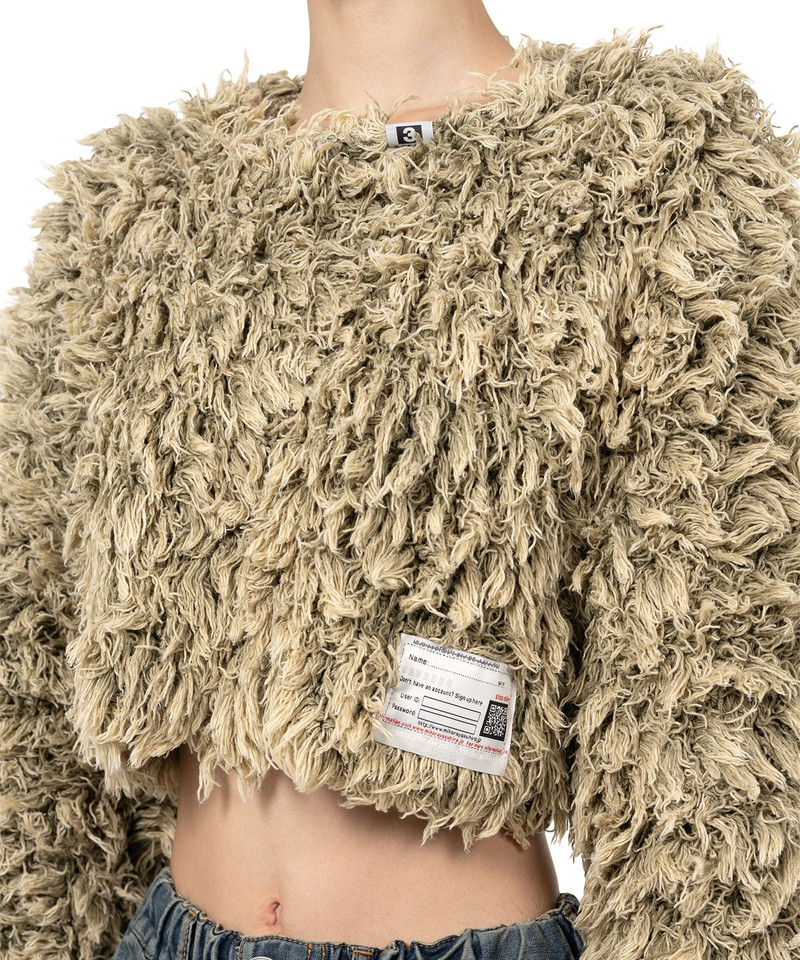 Bleached Shaggy Cropped Knit Sweater 14