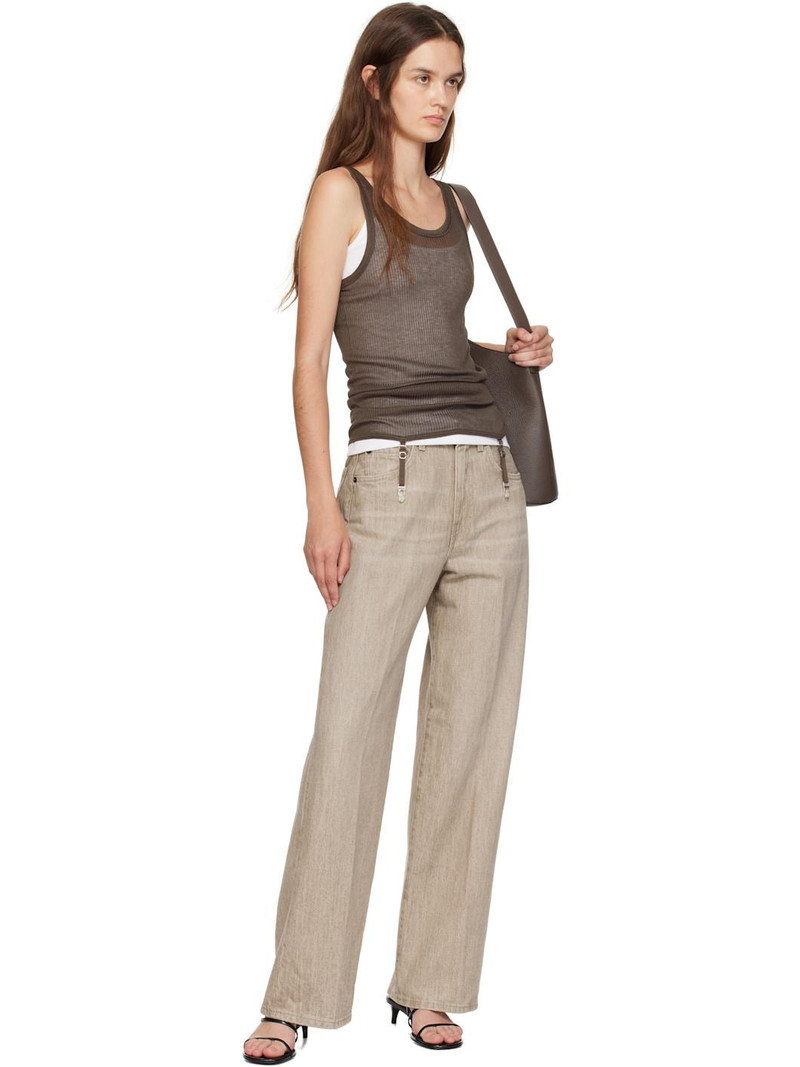 6397 Beige Wide Jeans outlook