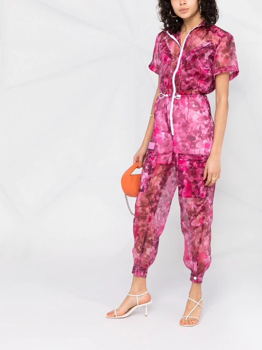 Blossom camouflage-print tapered jumpsuit - 6