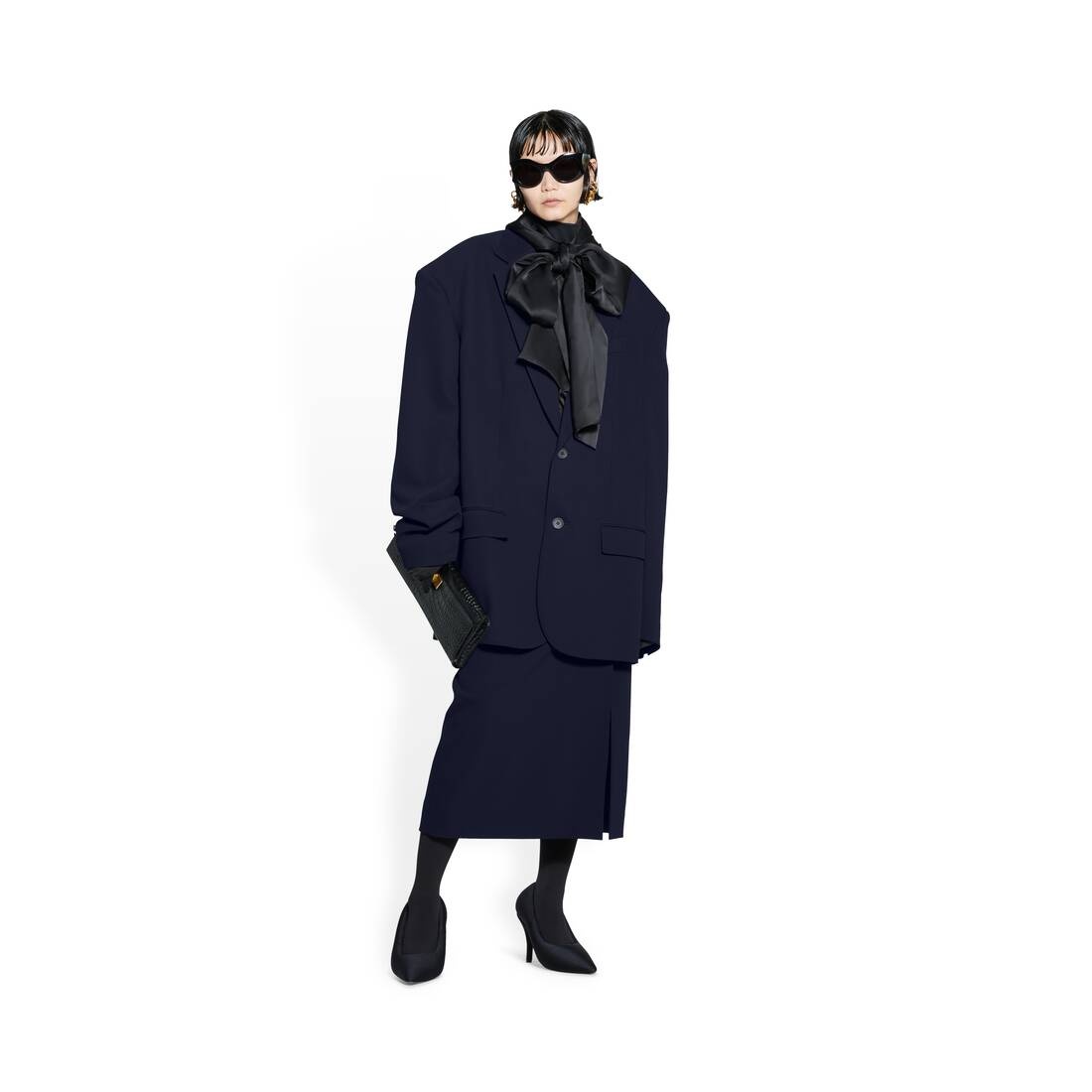 Oversized Jacket in Navy Blue - 2