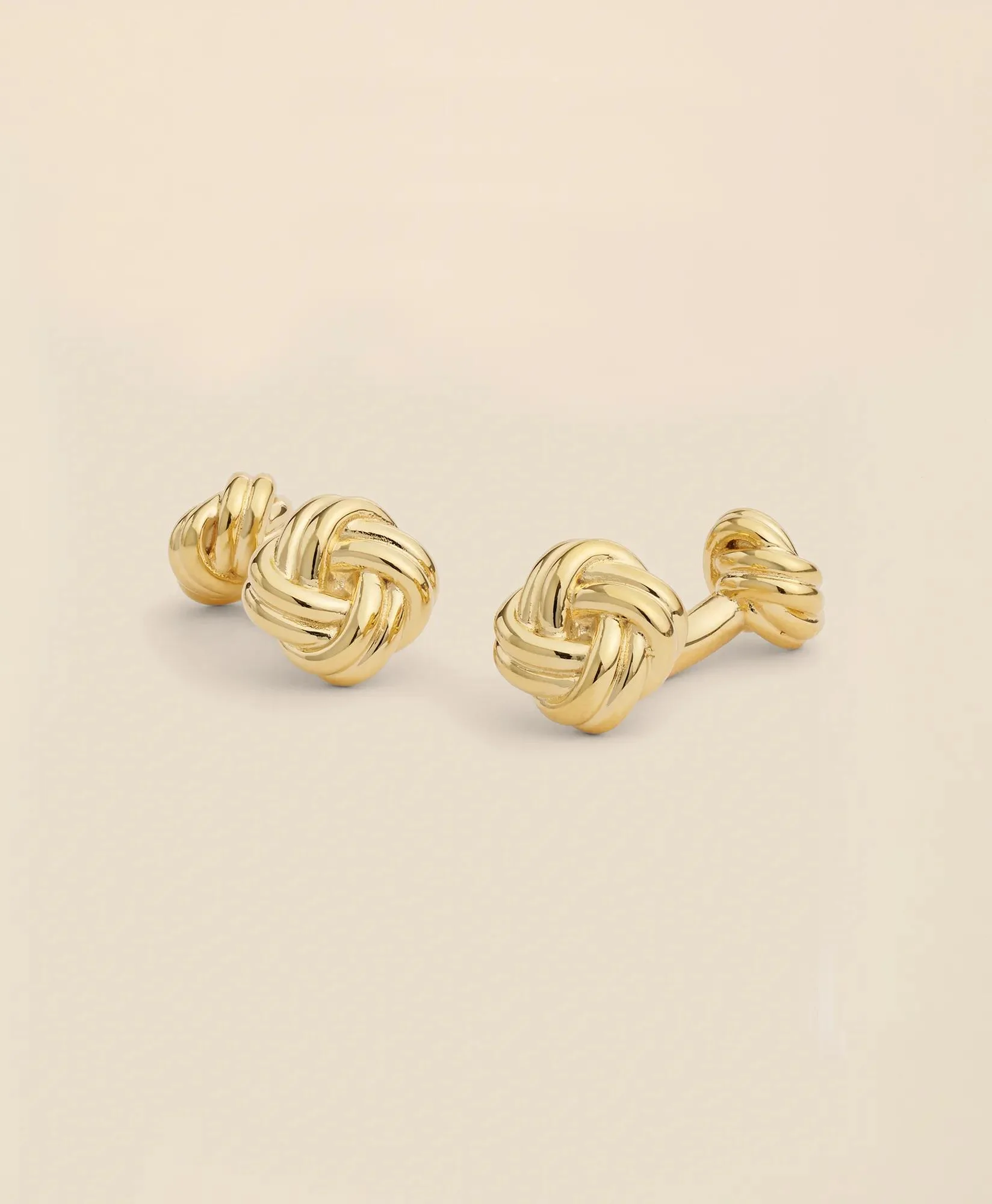 Sterling Silver Gold-Plated Knot Cufflinks - 1