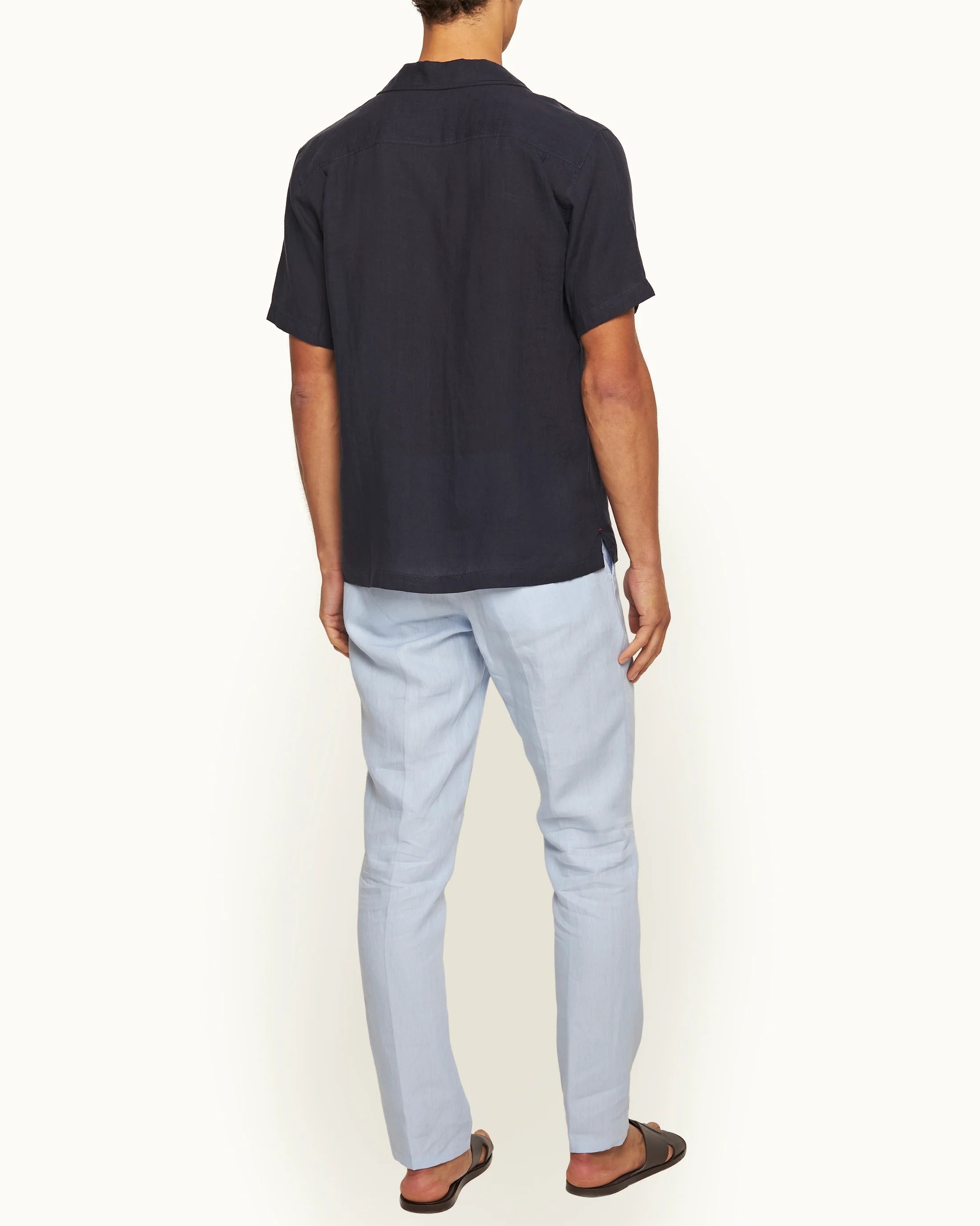 Griffon Italian Linen Springwater Blue Pant - 3