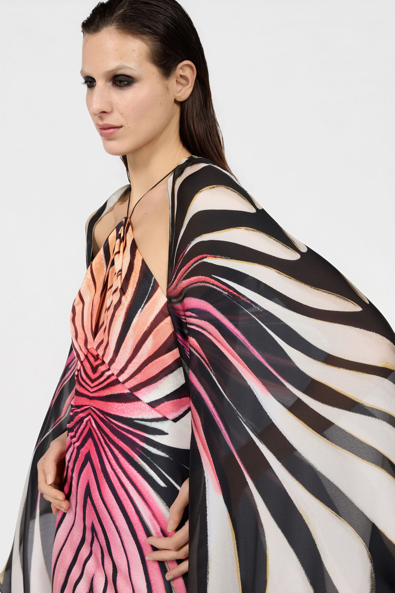 Ray Of Paradise Print Silk Maxi Dress 5