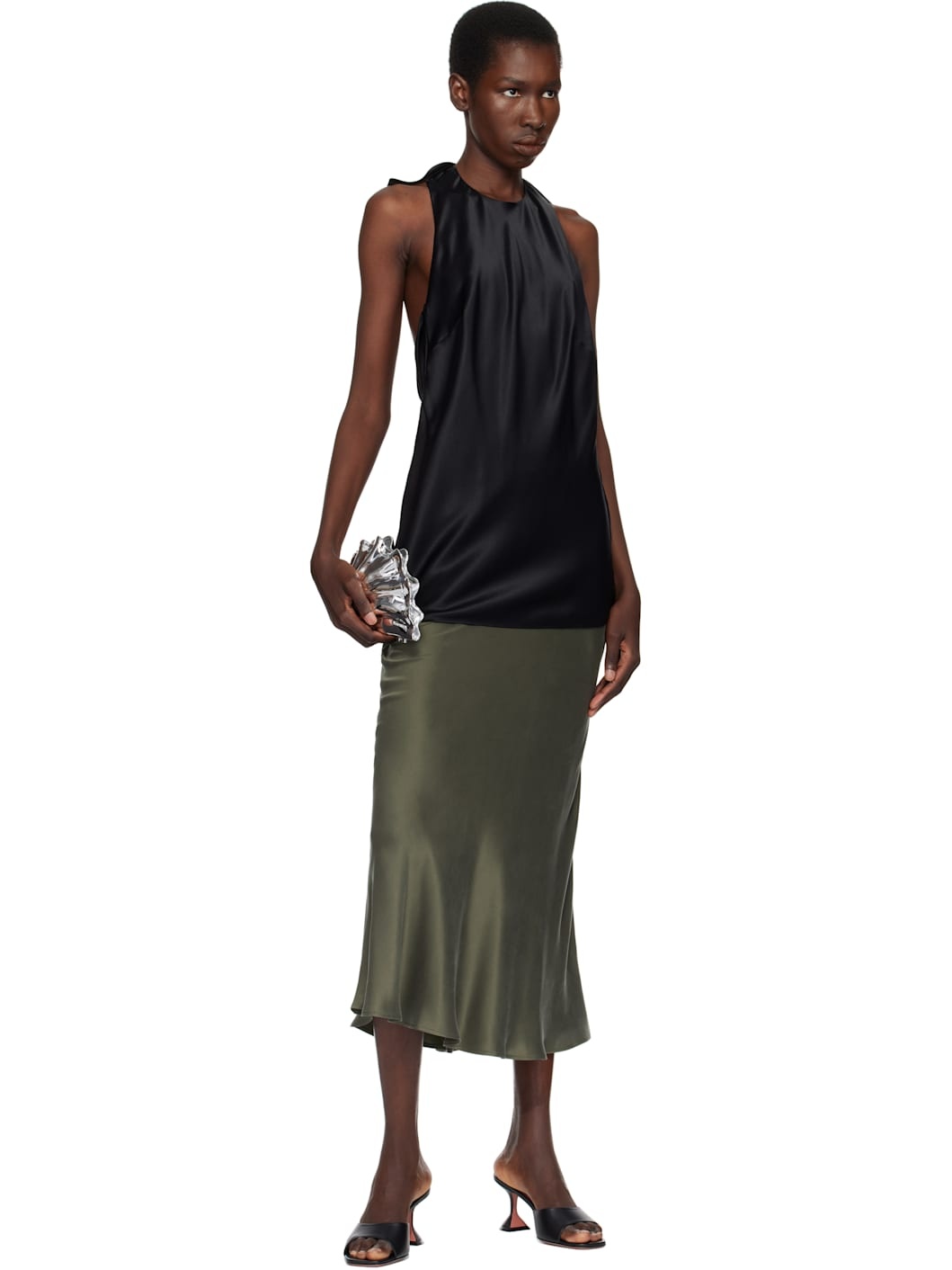 Black Lupita Slipper 70 Heeled Sandals - 5
