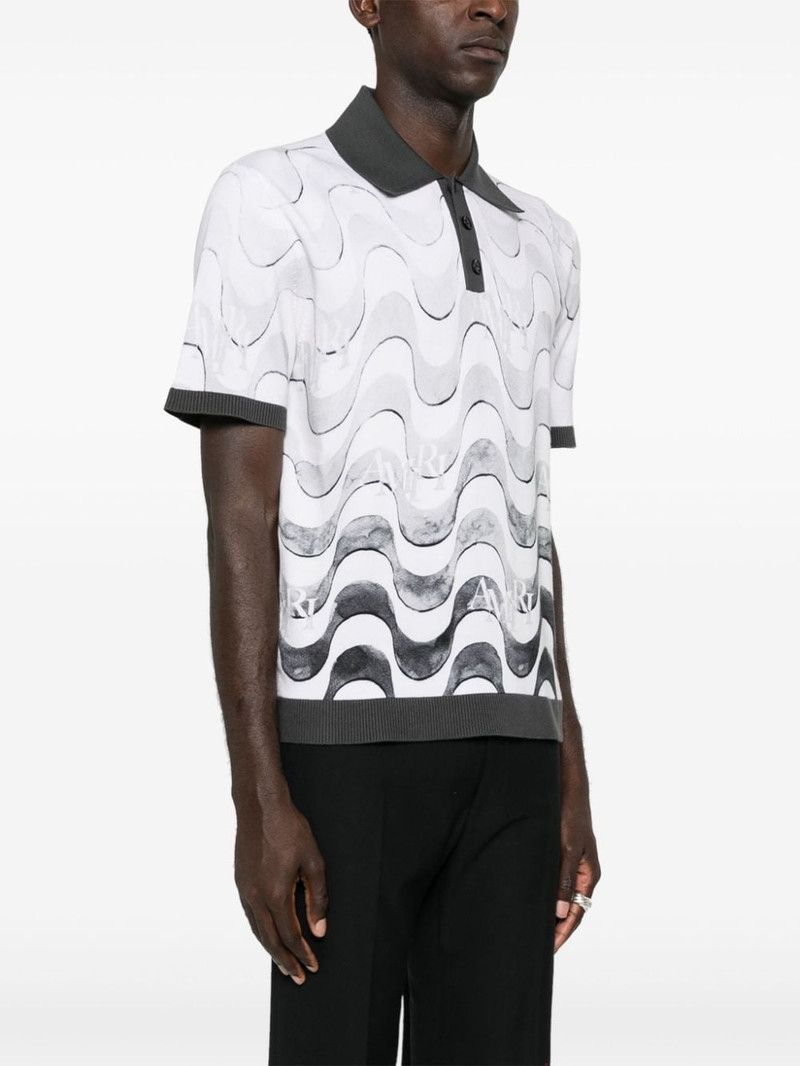 Staggered wave-print polo shirt 3